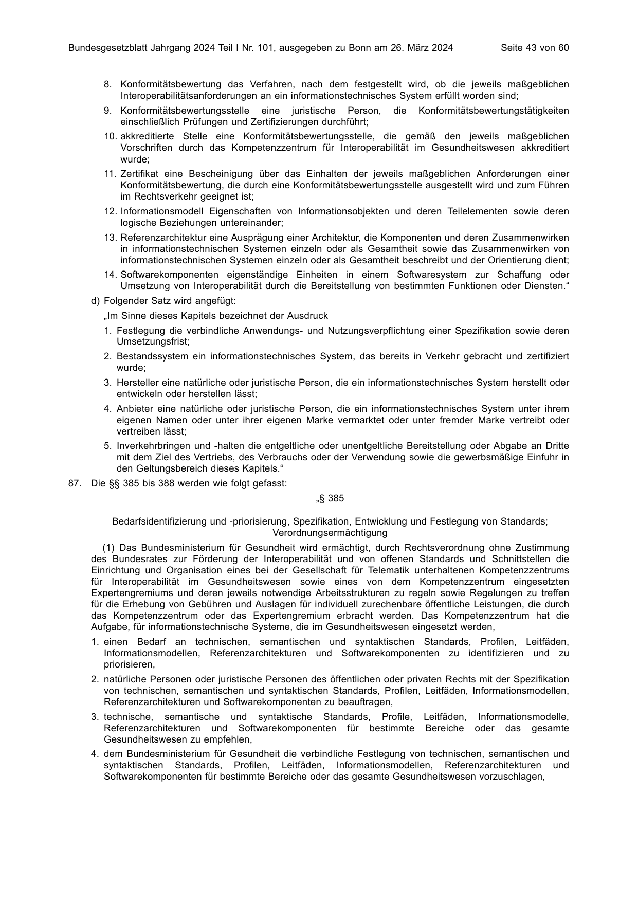 BGBl. 2024, Seite 43 — Originalseite als Abbildung