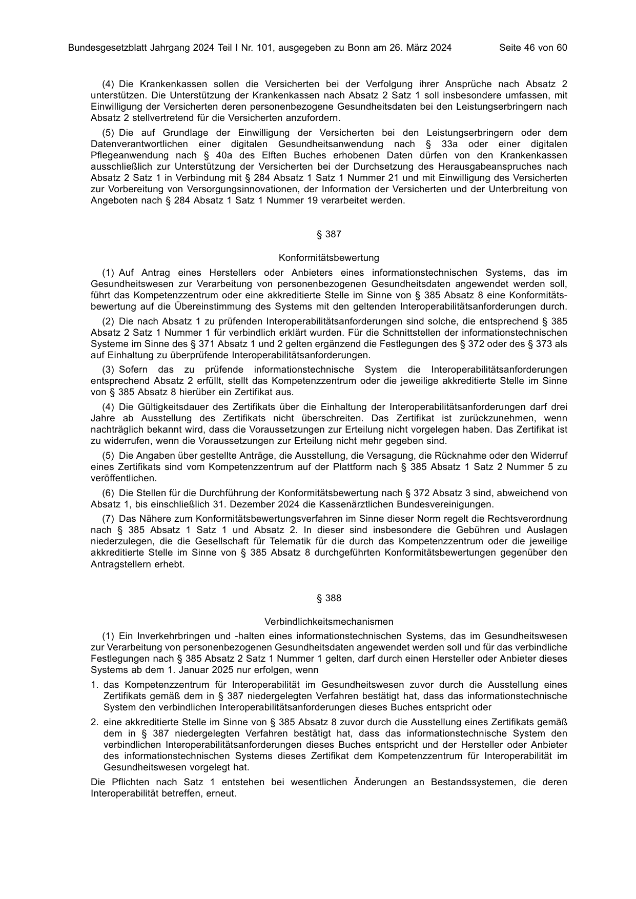 BGBl. 2024, Seite 46 — Originalseite als Abbildung