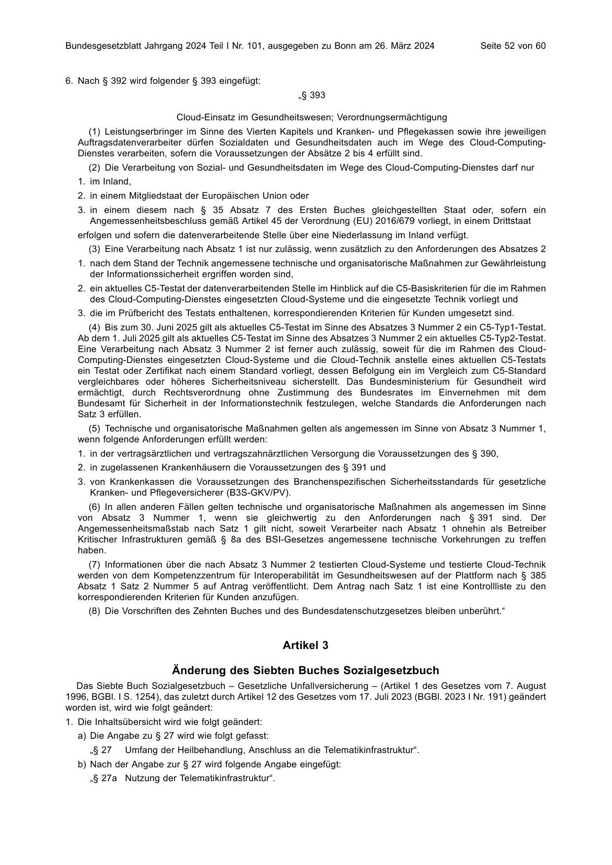 BGBl. 2024, Seite 52 — Originalseite als Abbildung