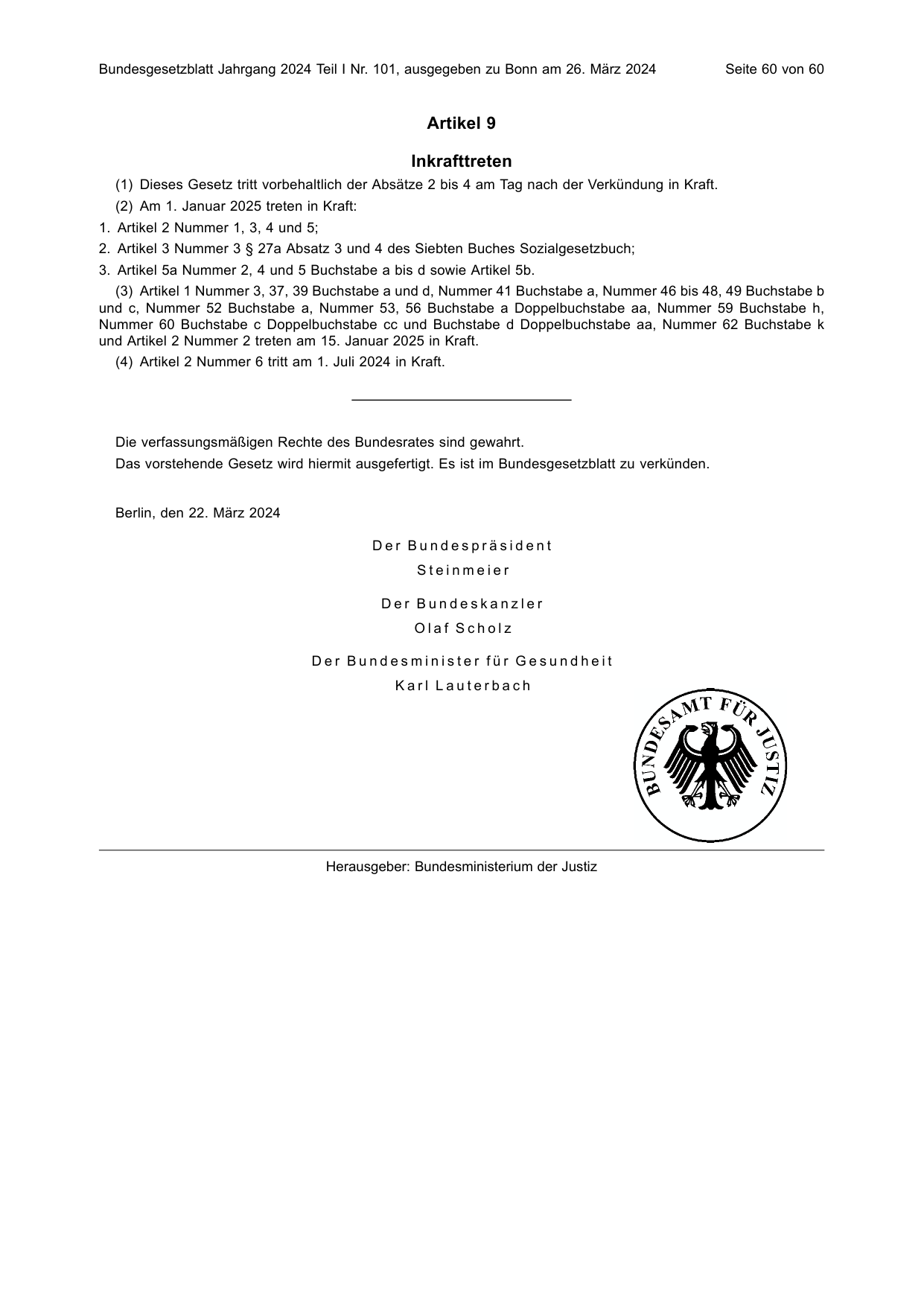 BGBl. 2024, Seite 60 — Originalseite als Abbildung