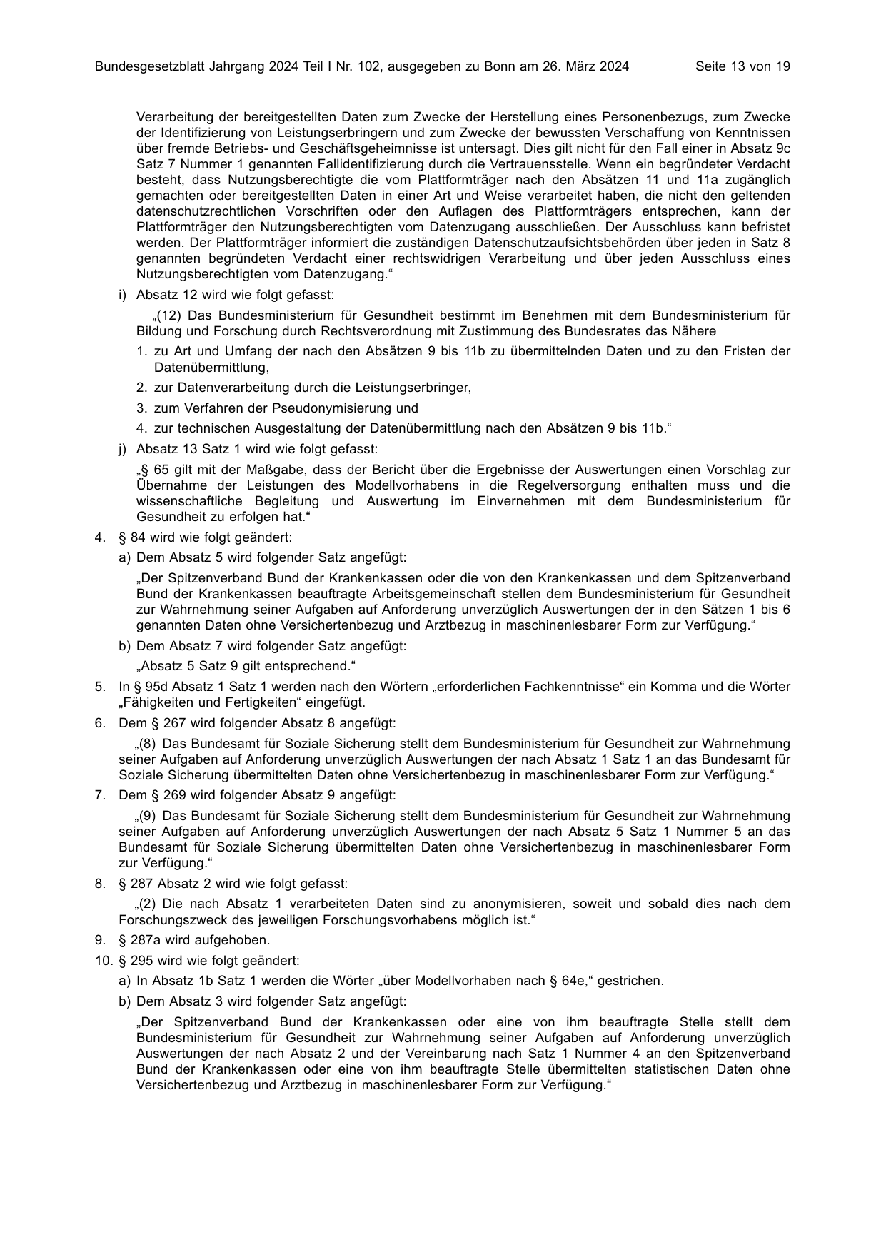 BGBl. 2024, Seite 13 — Originalseite als Abbildung
