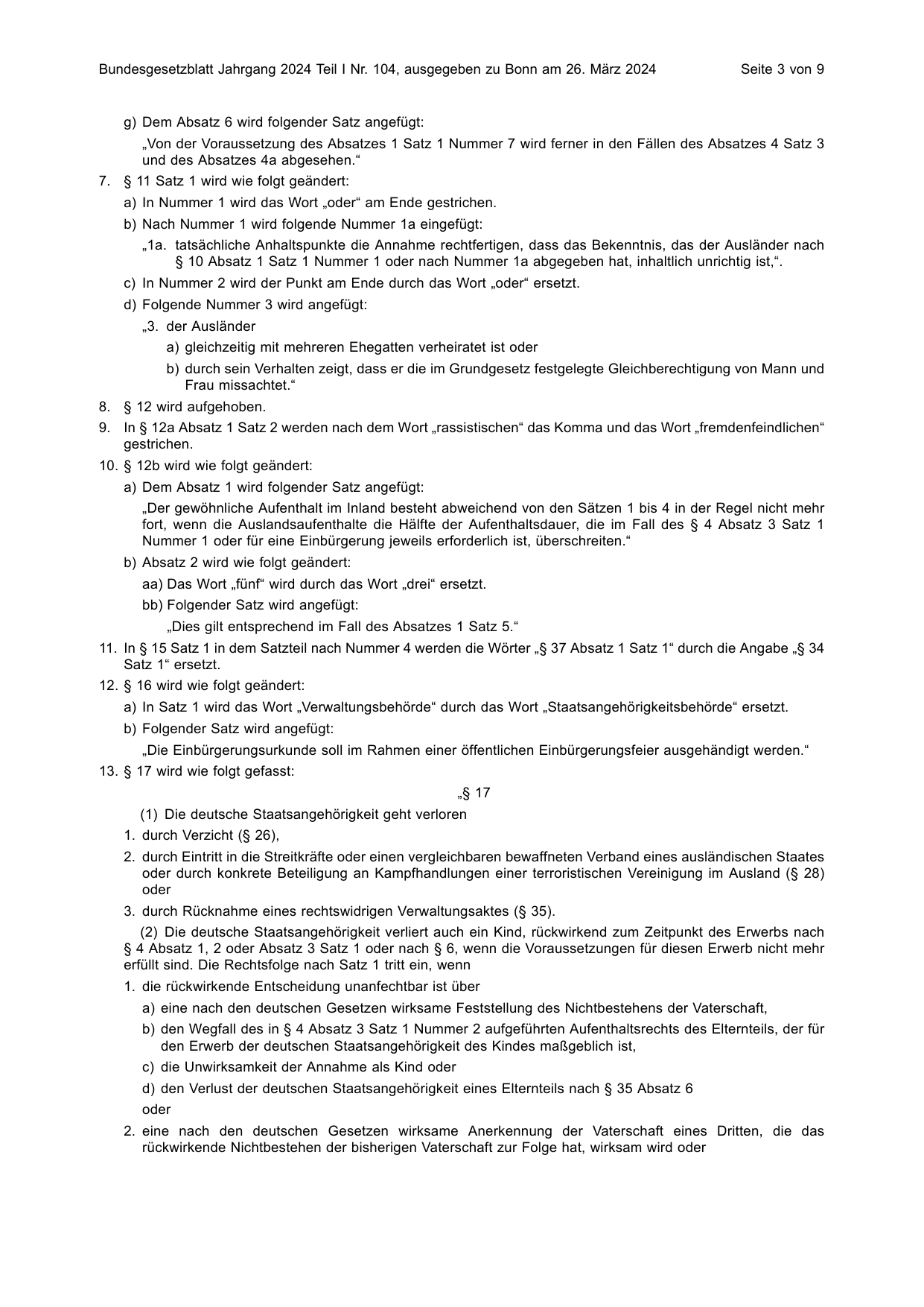 BGBl. 2024, Seite 3 — Originalseite als Abbildung