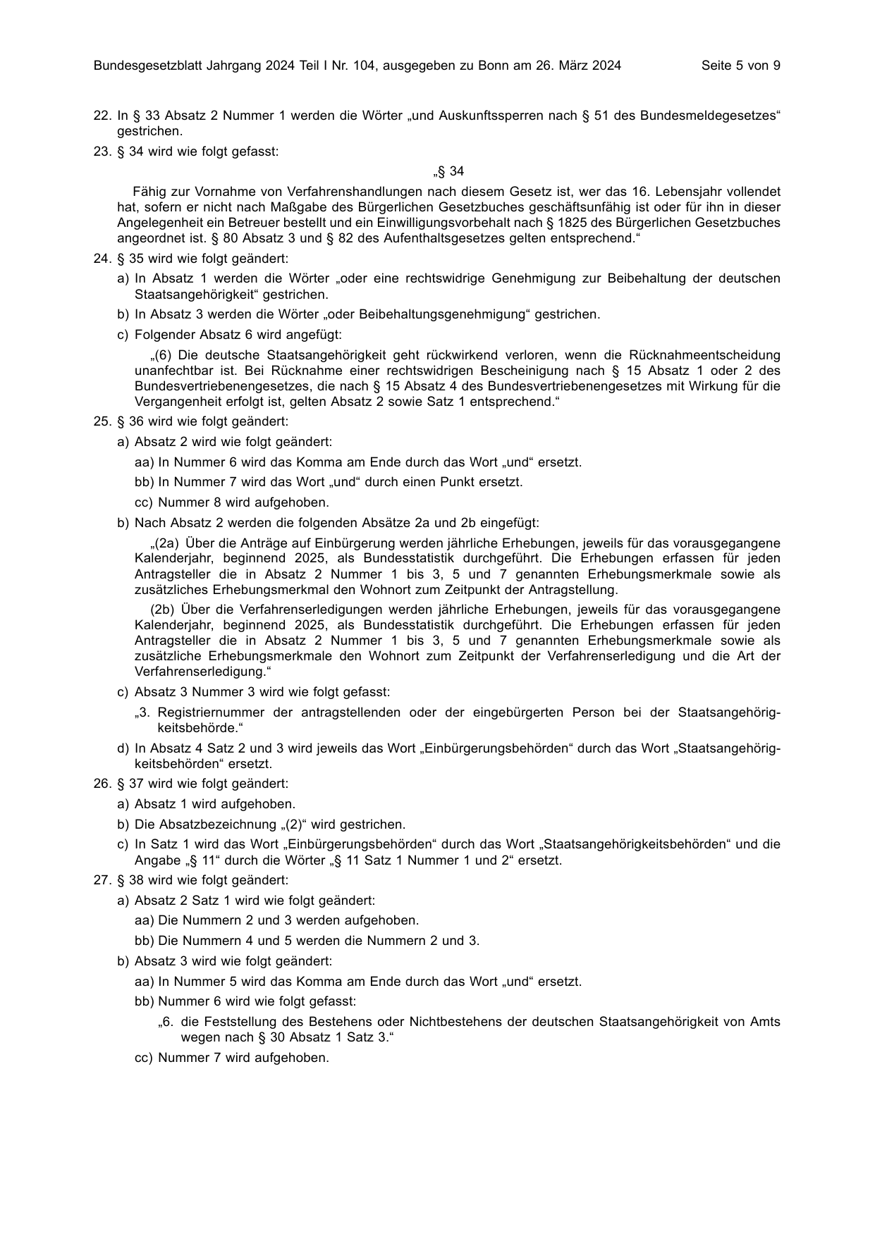 BGBl. 2024, Seite 5 — Originalseite als Abbildung