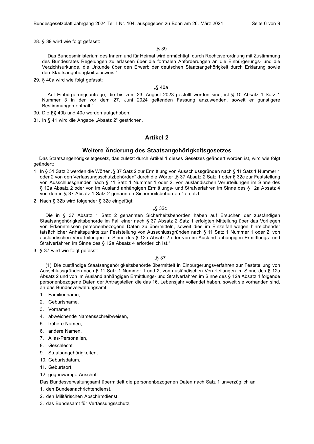BGBl. 2024, Seite 6 — Originalseite als Abbildung