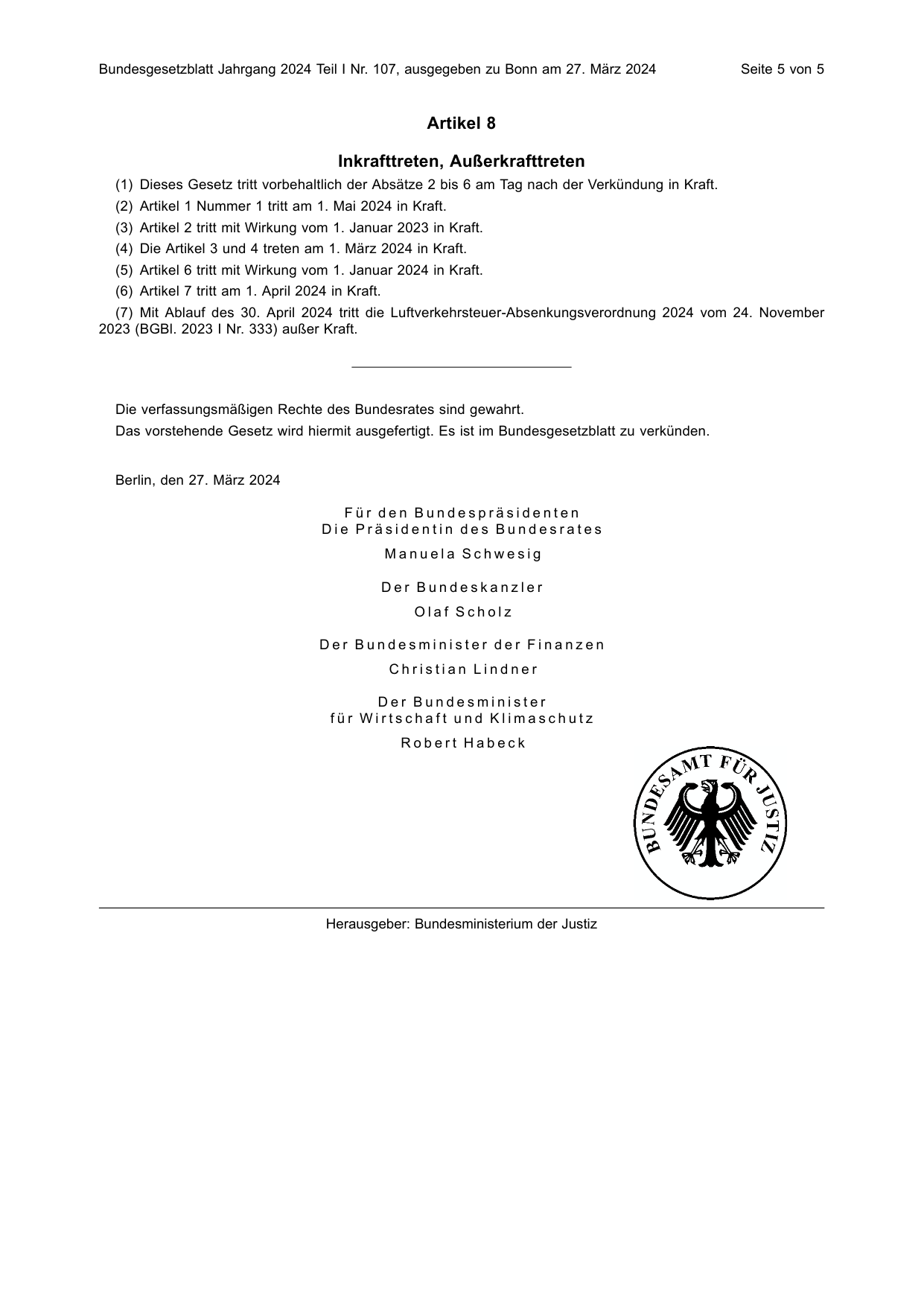 BGBl. 2024, Seite 5 — Originalseite als Abbildung
