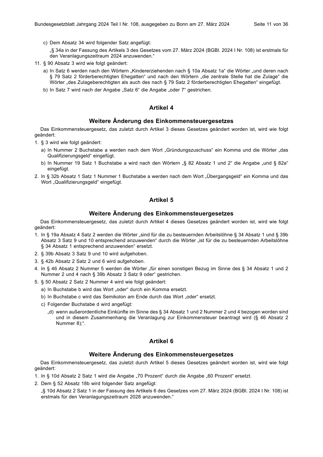 BGBl. 2024, Seite 11 — Originalseite als Abbildung
