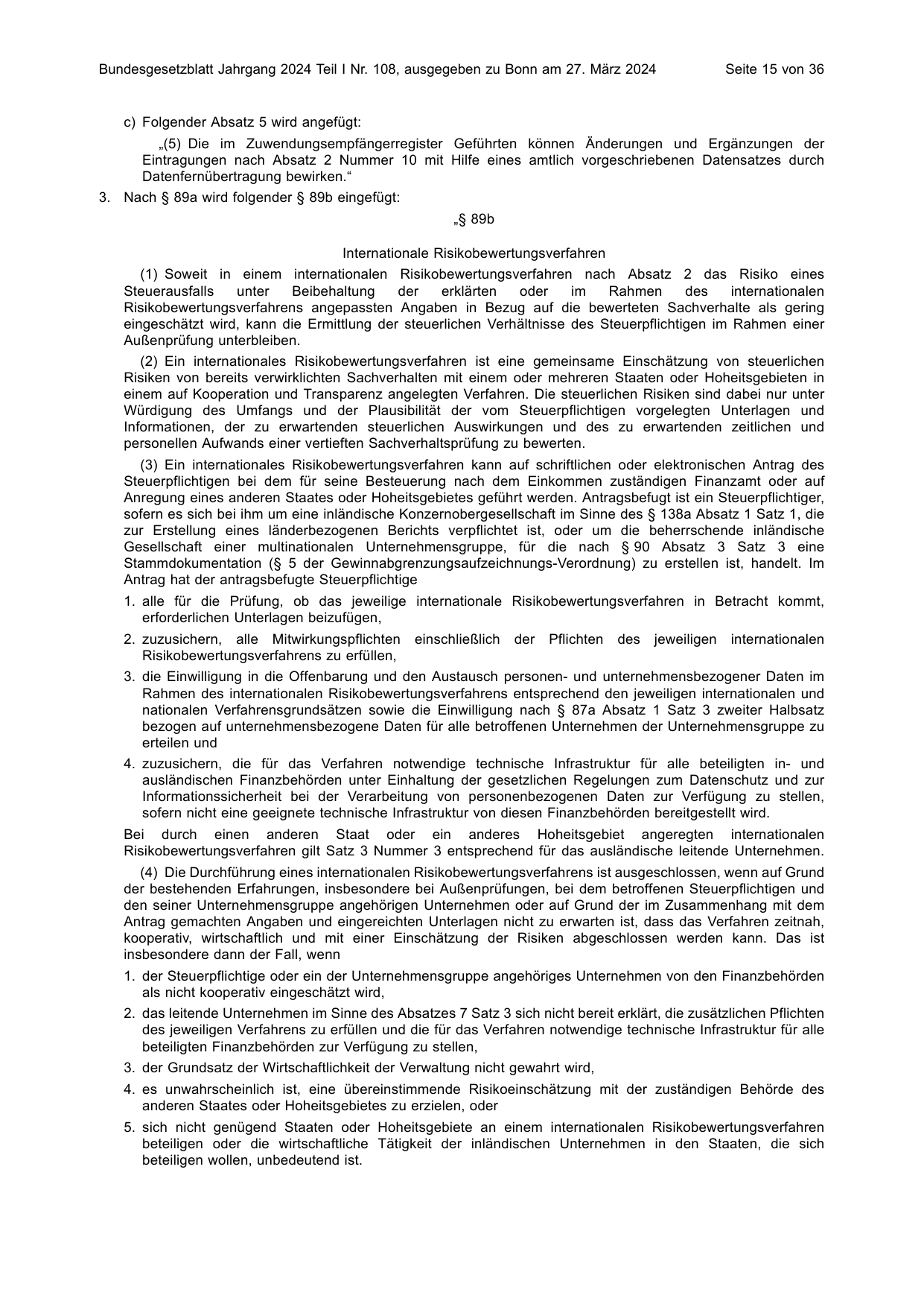 BGBl. 2024, Seite 15 — Originalseite als Abbildung
