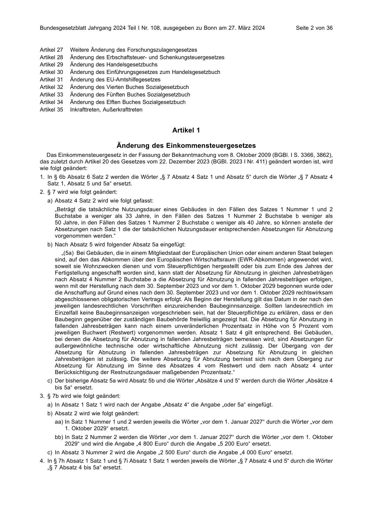 BGBl. 2024, Seite 2 — Originalseite als Abbildung