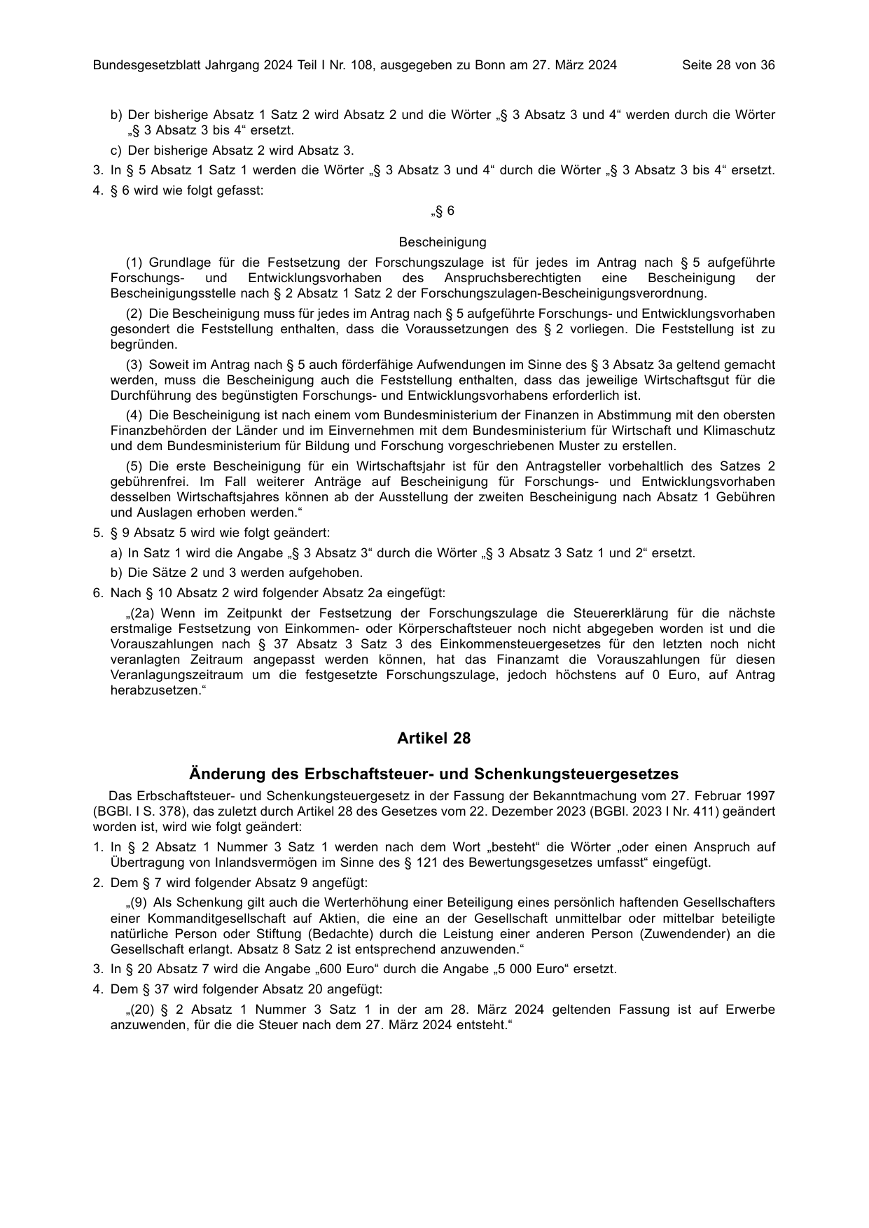 BGBl. 2024, Seite 28 — Originalseite als Abbildung