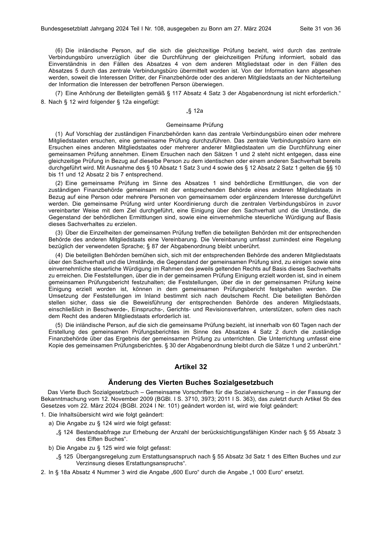 BGBl. 2024, Seite 31 — Originalseite als Abbildung