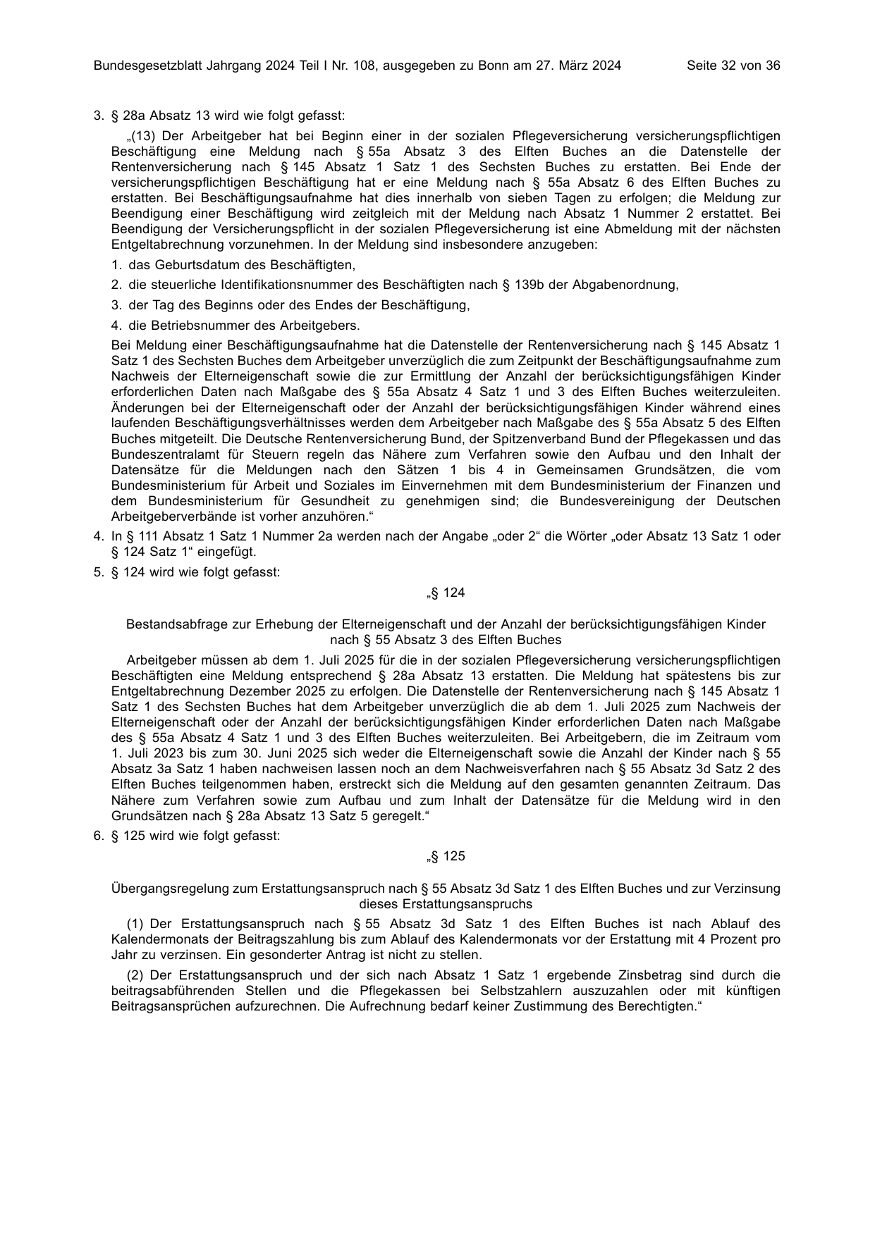 BGBl. 2024, Seite 32 — Originalseite als Abbildung