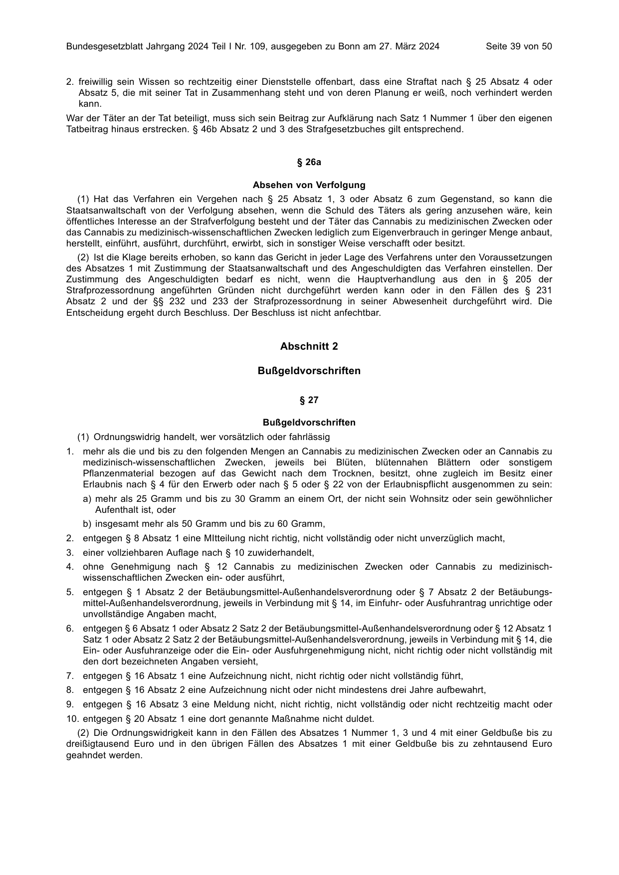 BGBl. 2024, Seite 39 — Originalseite als Abbildung