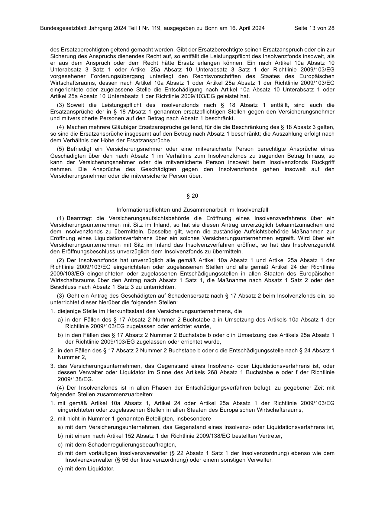 BGBl. 2024, Seite 13 — Originalseite als Abbildung
