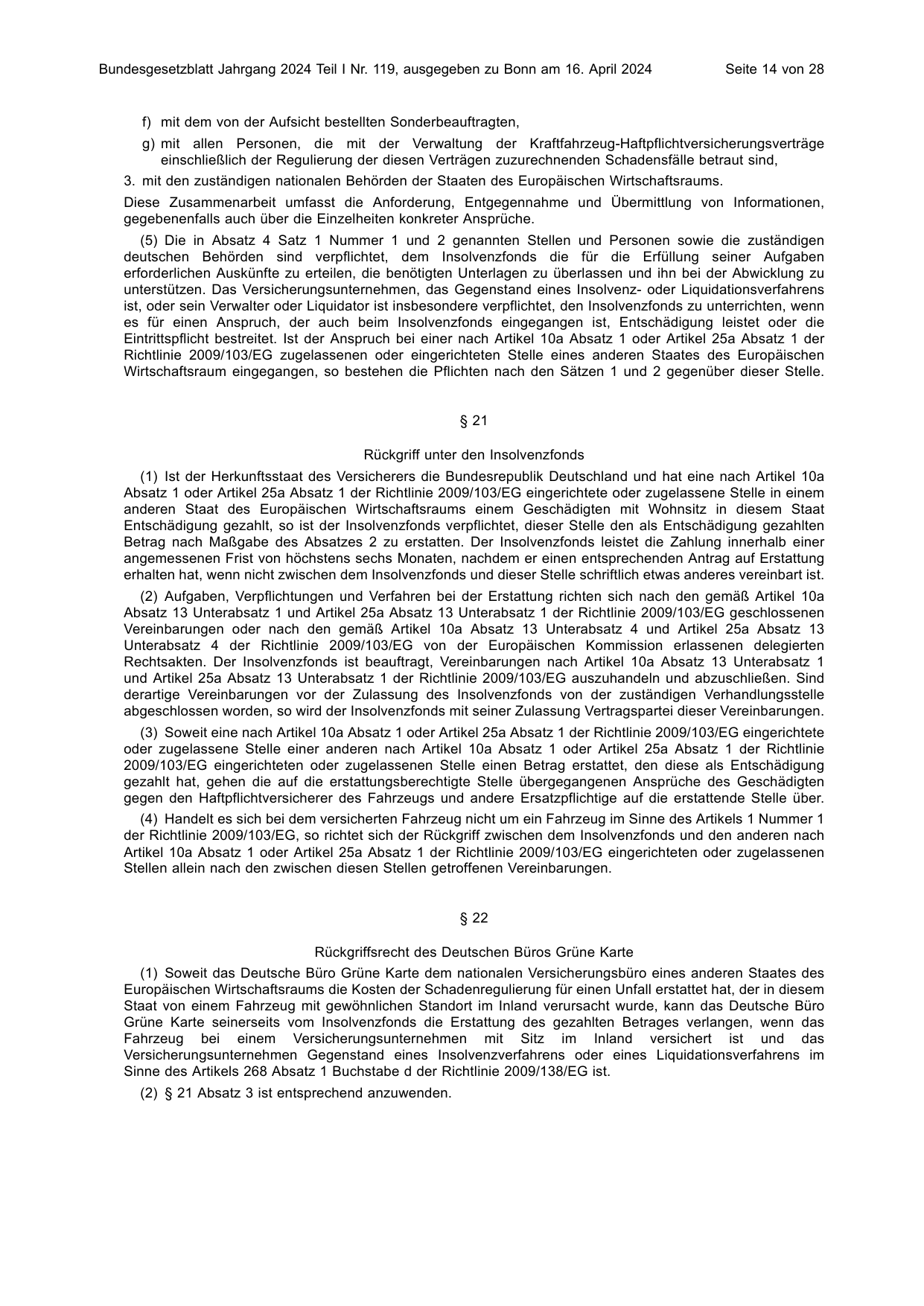 BGBl. 2024, Seite 14 — Originalseite als Abbildung