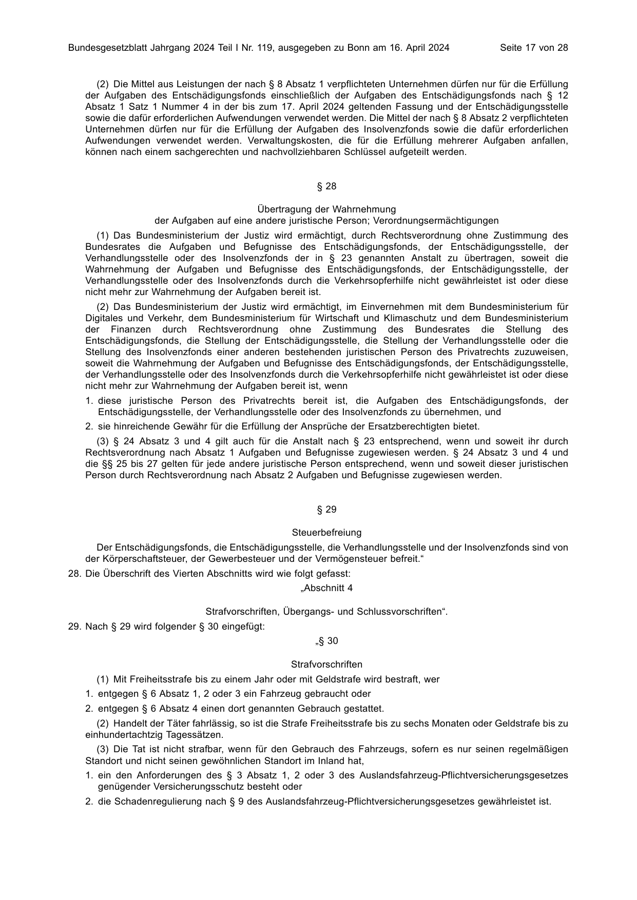 BGBl. 2024, Seite 17 — Originalseite als Abbildung