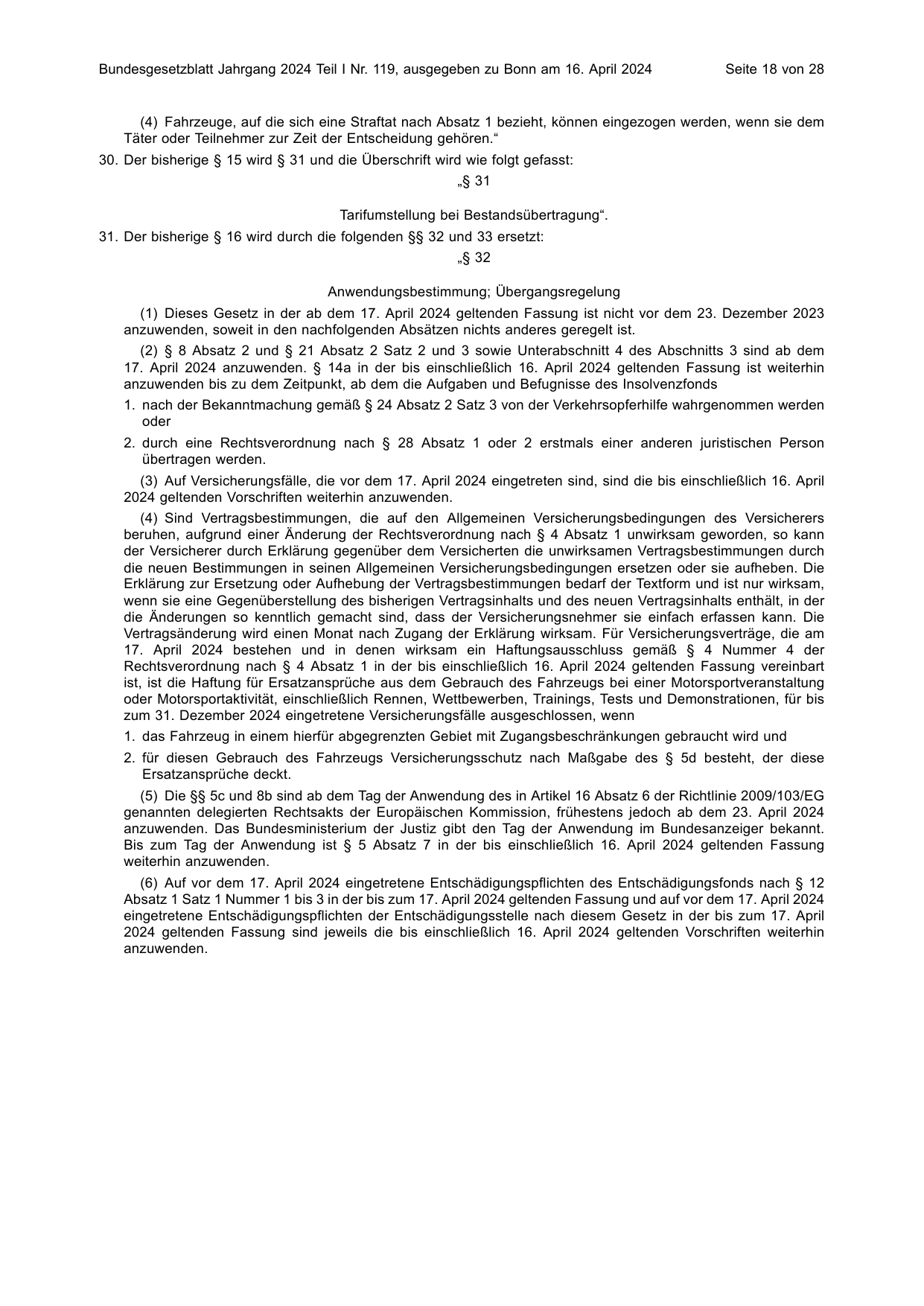 BGBl. 2024, Seite 18 — Originalseite als Abbildung