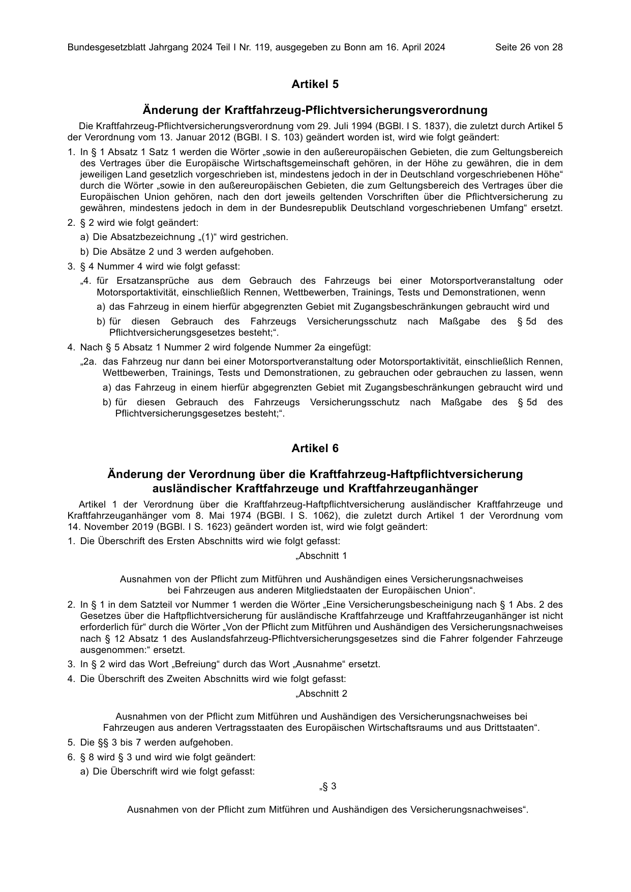 BGBl. 2024, Seite 26 — Originalseite als Abbildung