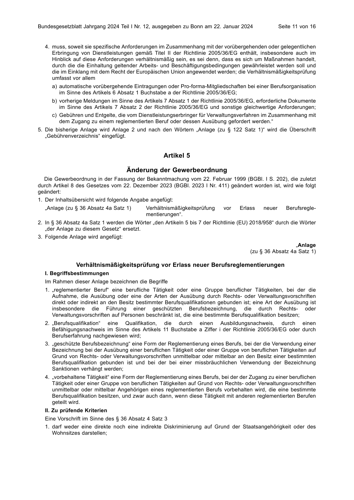 BGBl. 2024, Seite 11 — Originalseite als Abbildung