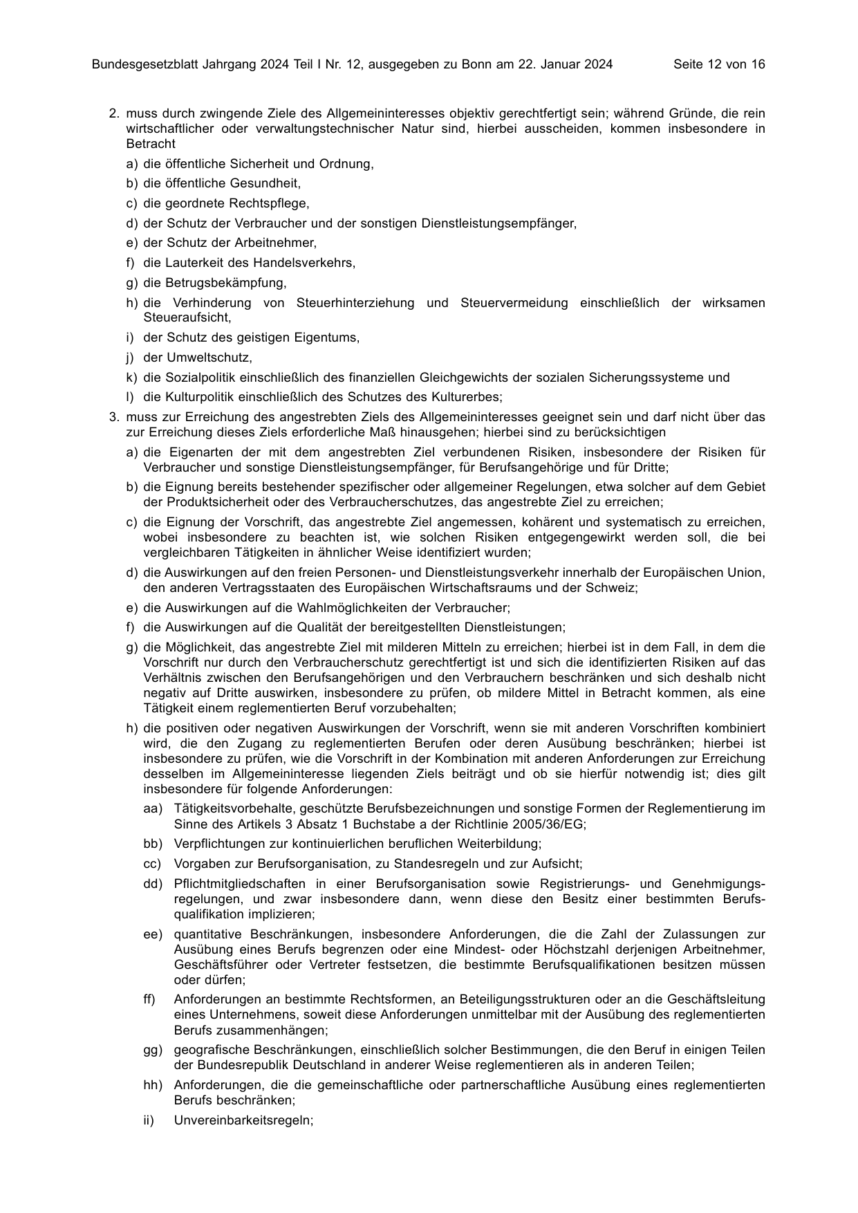 BGBl. 2024, Seite 12 — Originalseite als Abbildung