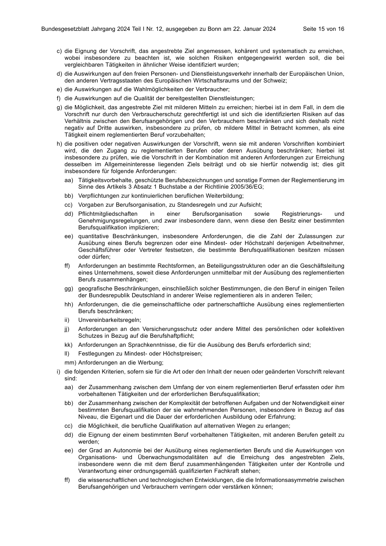 BGBl. 2024, Seite 15 — Originalseite als Abbildung
