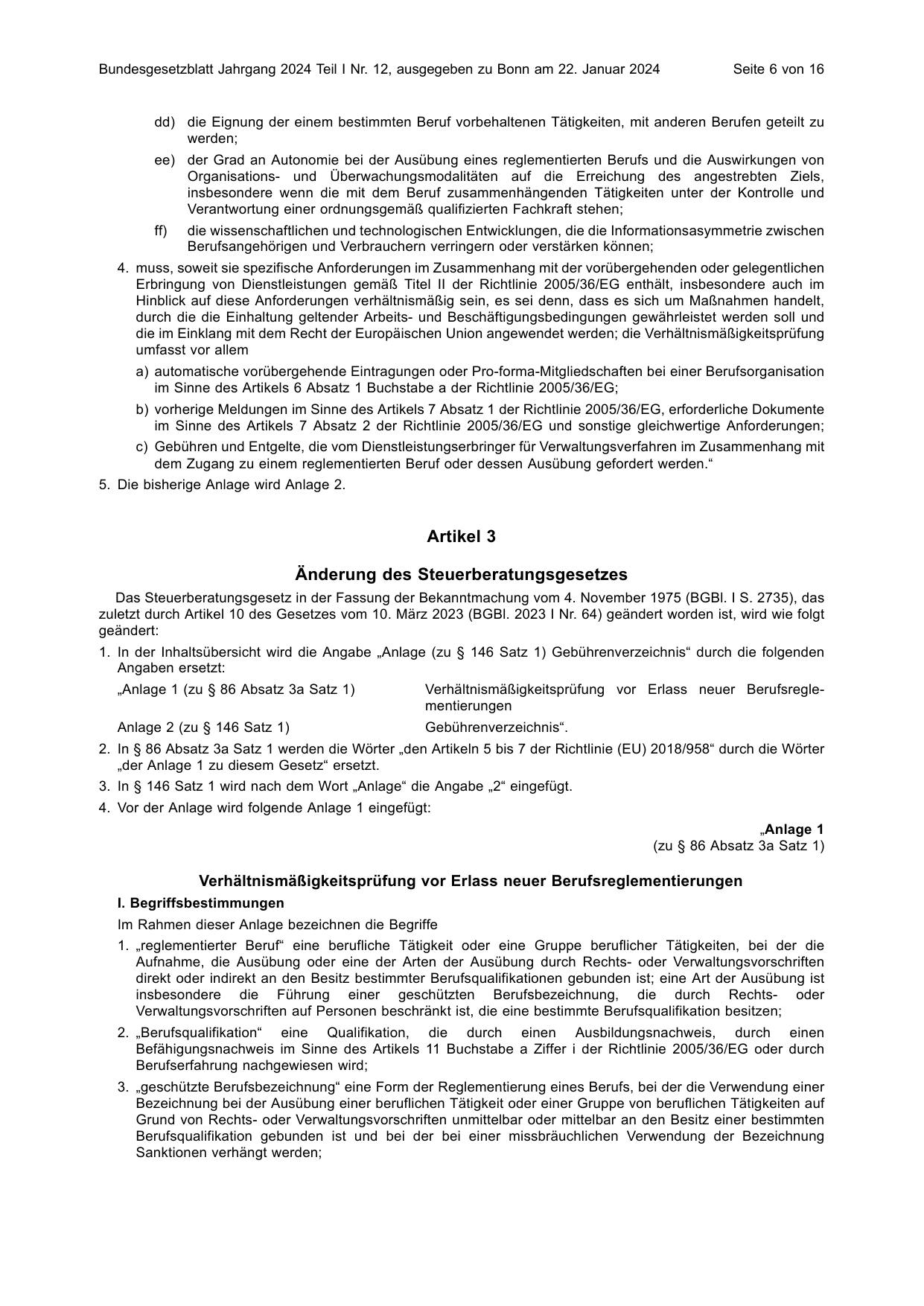 BGBl. 2024, Seite 6 — Originalseite als Abbildung