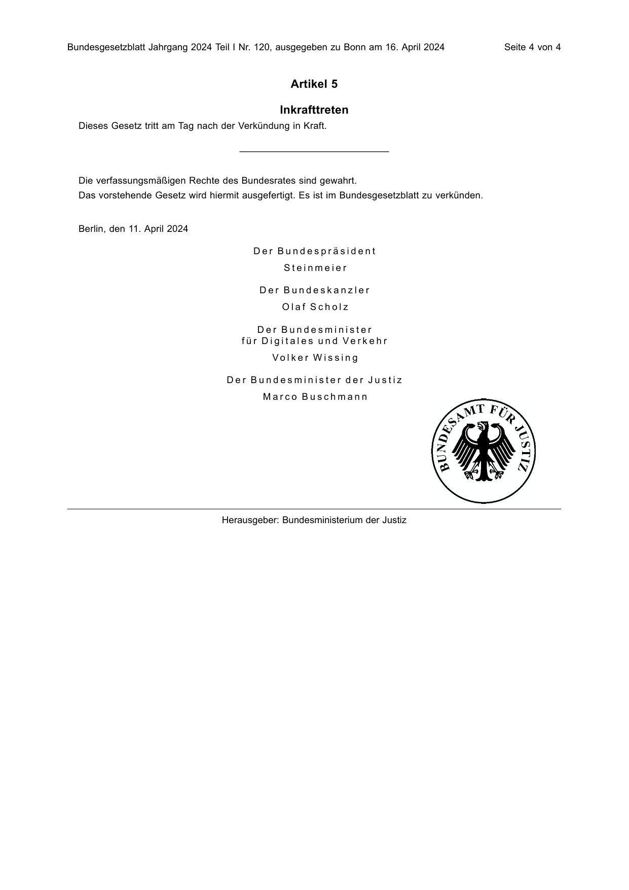 BGBl. 2024, Seite 4 — Originalseite als Abbildung