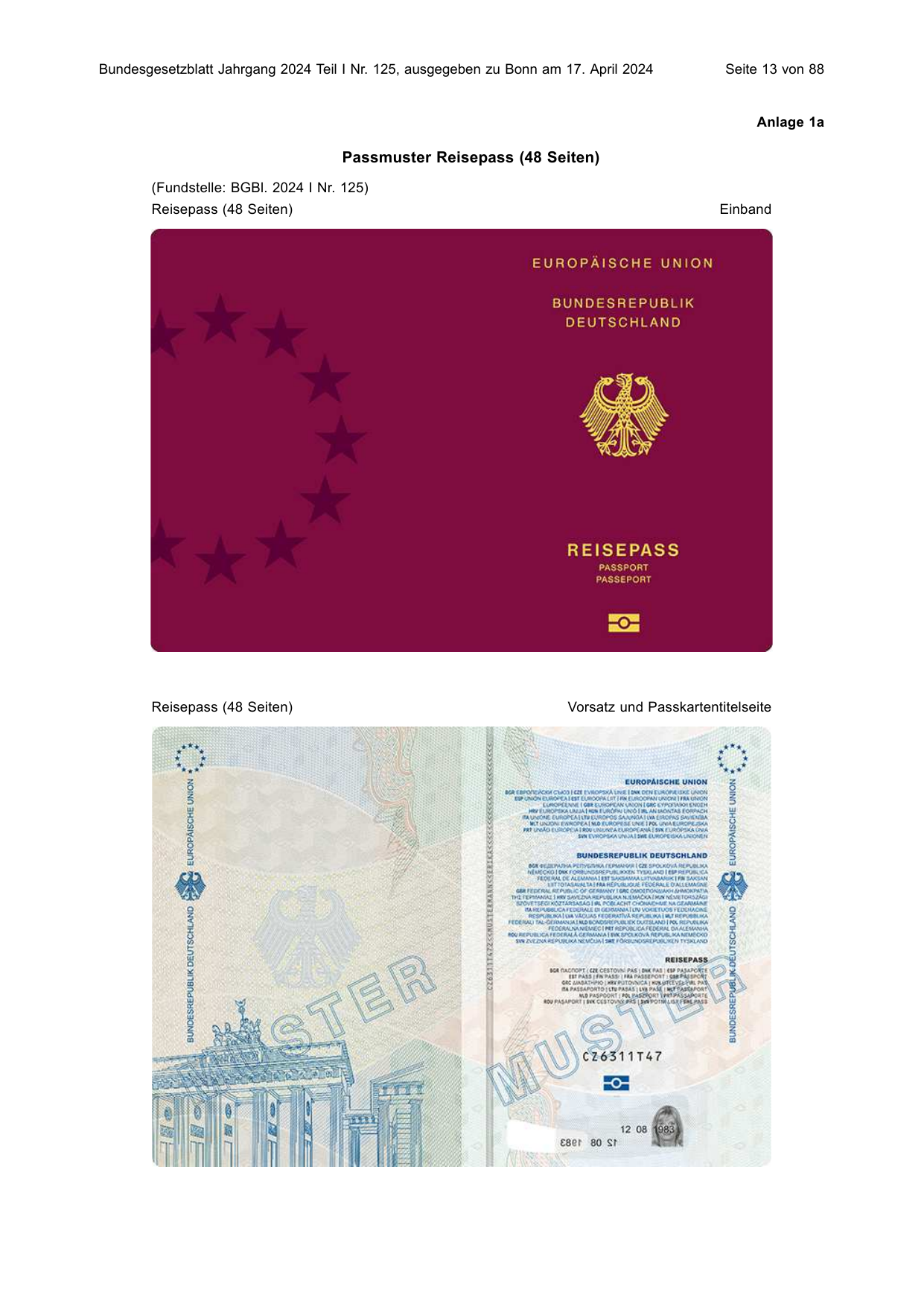 BGBl. 2024, Seite 13 — Originalseite als Abbildung