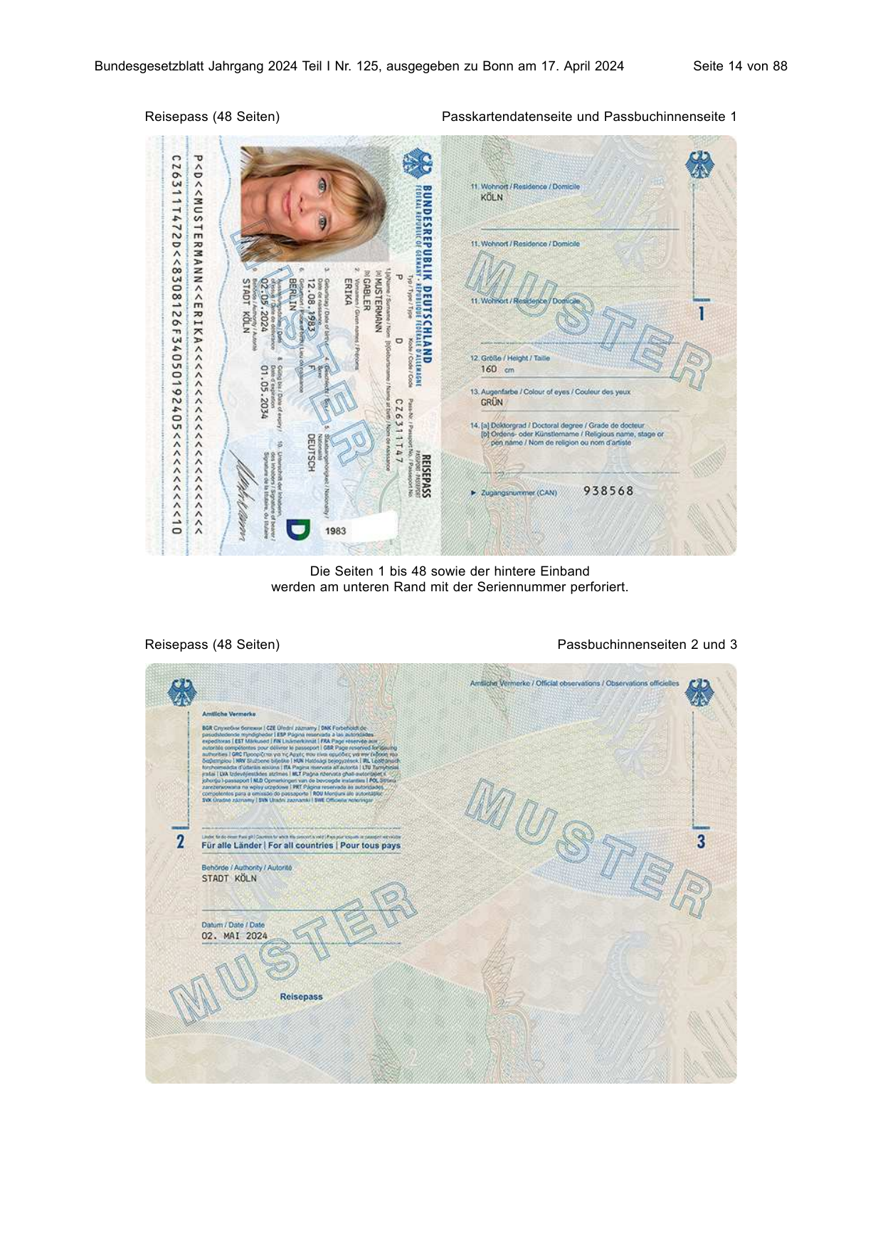 BGBl. 2024, Seite 14 — Originalseite als Abbildung
