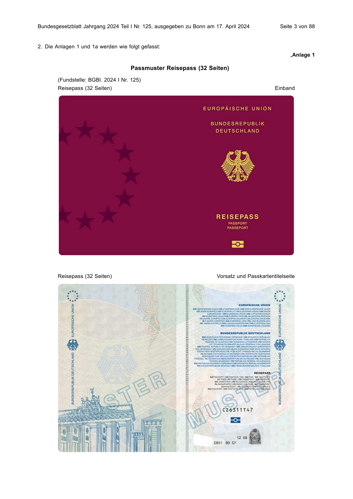 BGBl. 2024, Seite 3 — Originalseite als Abbildung