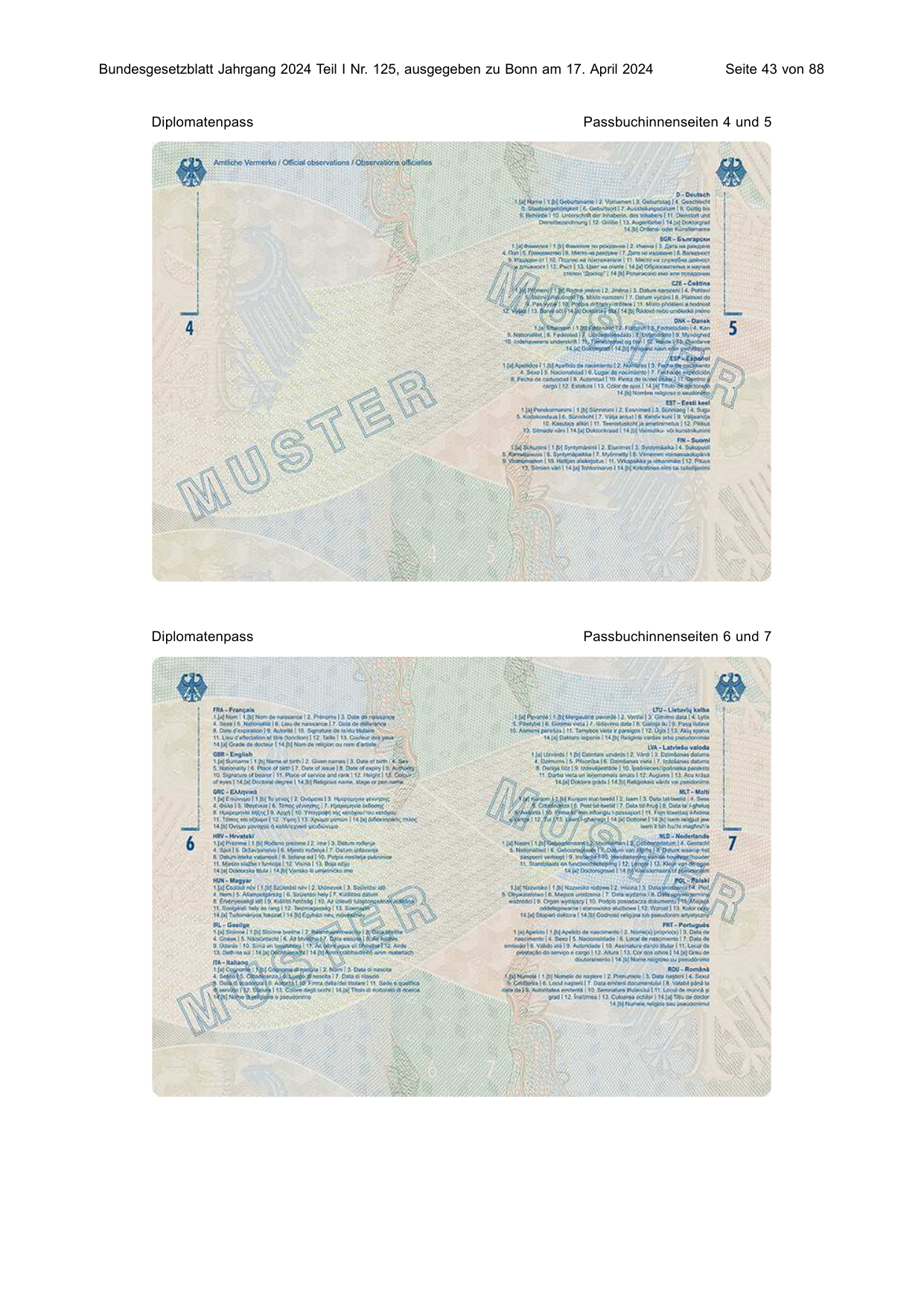 BGBl. 2024, Seite 43 — Originalseite als Abbildung