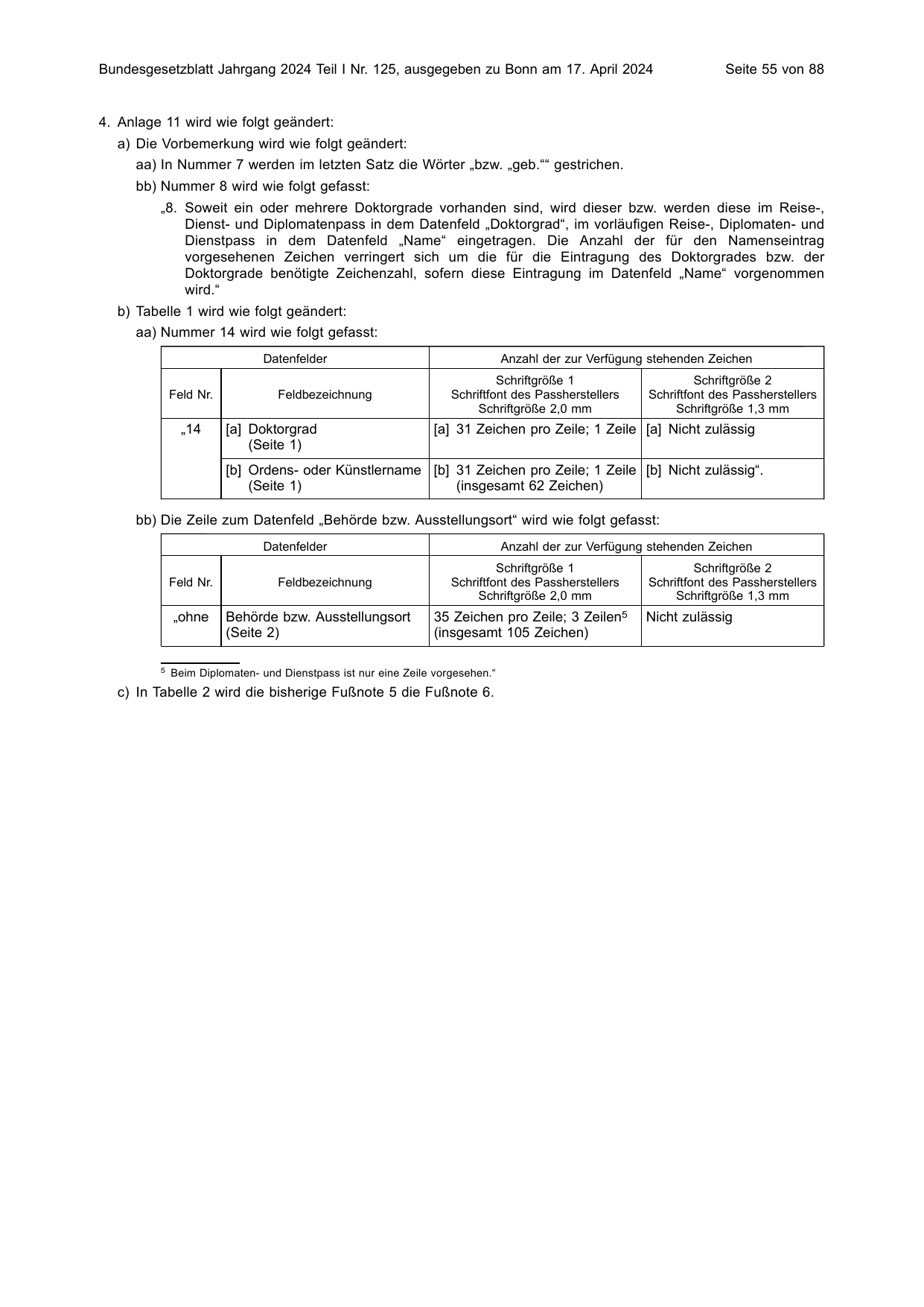 BGBl. 2024, Seite 55 — Originalseite als Abbildung