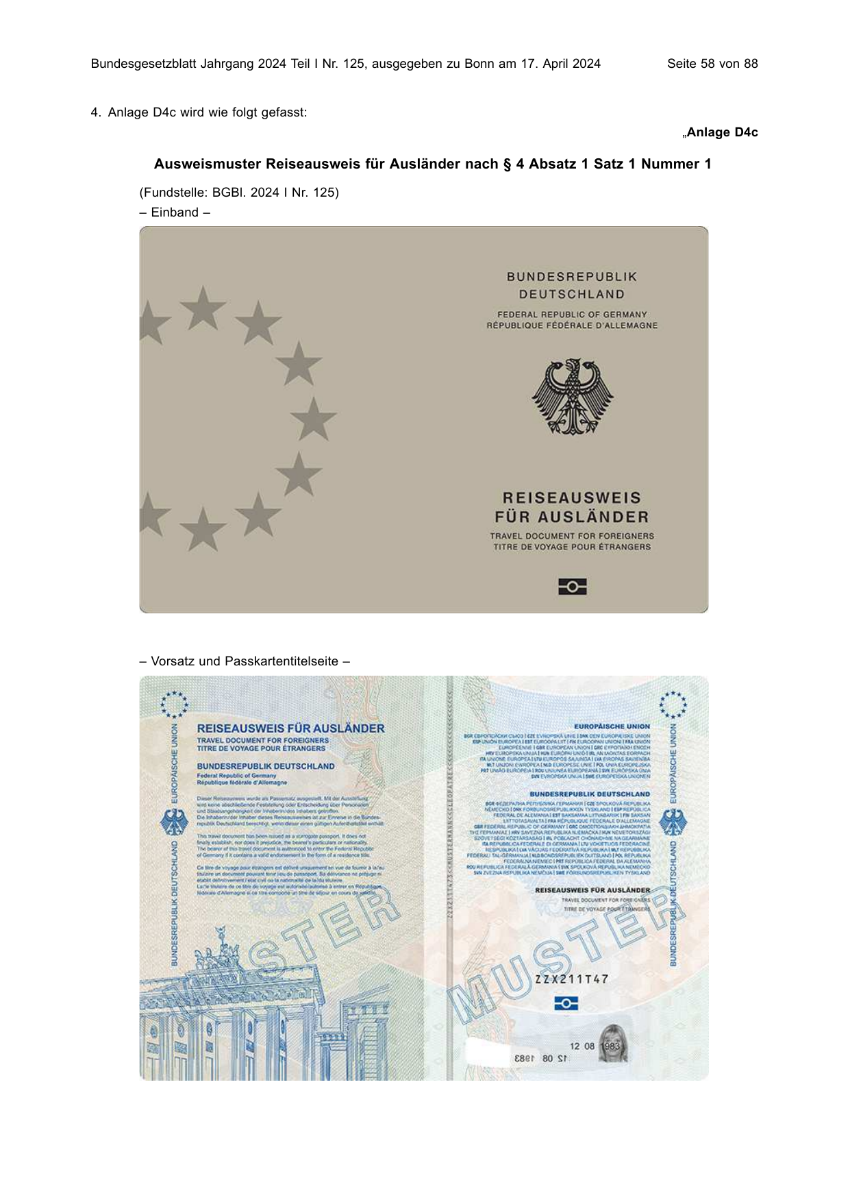 BGBl. 2024, Seite 58 — Originalseite als Abbildung