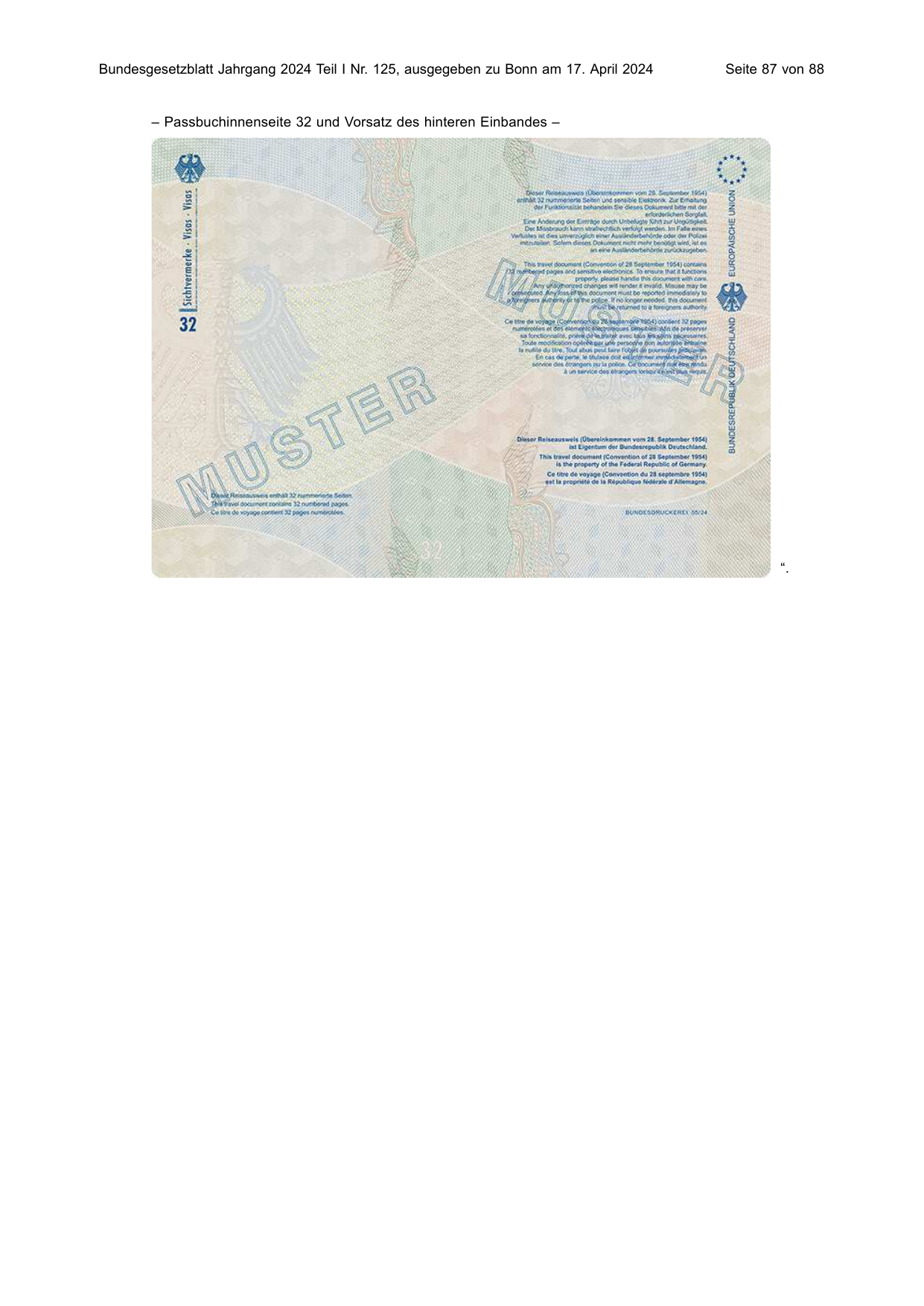 BGBl. 2024, Seite 87 — Originalseite als Abbildung