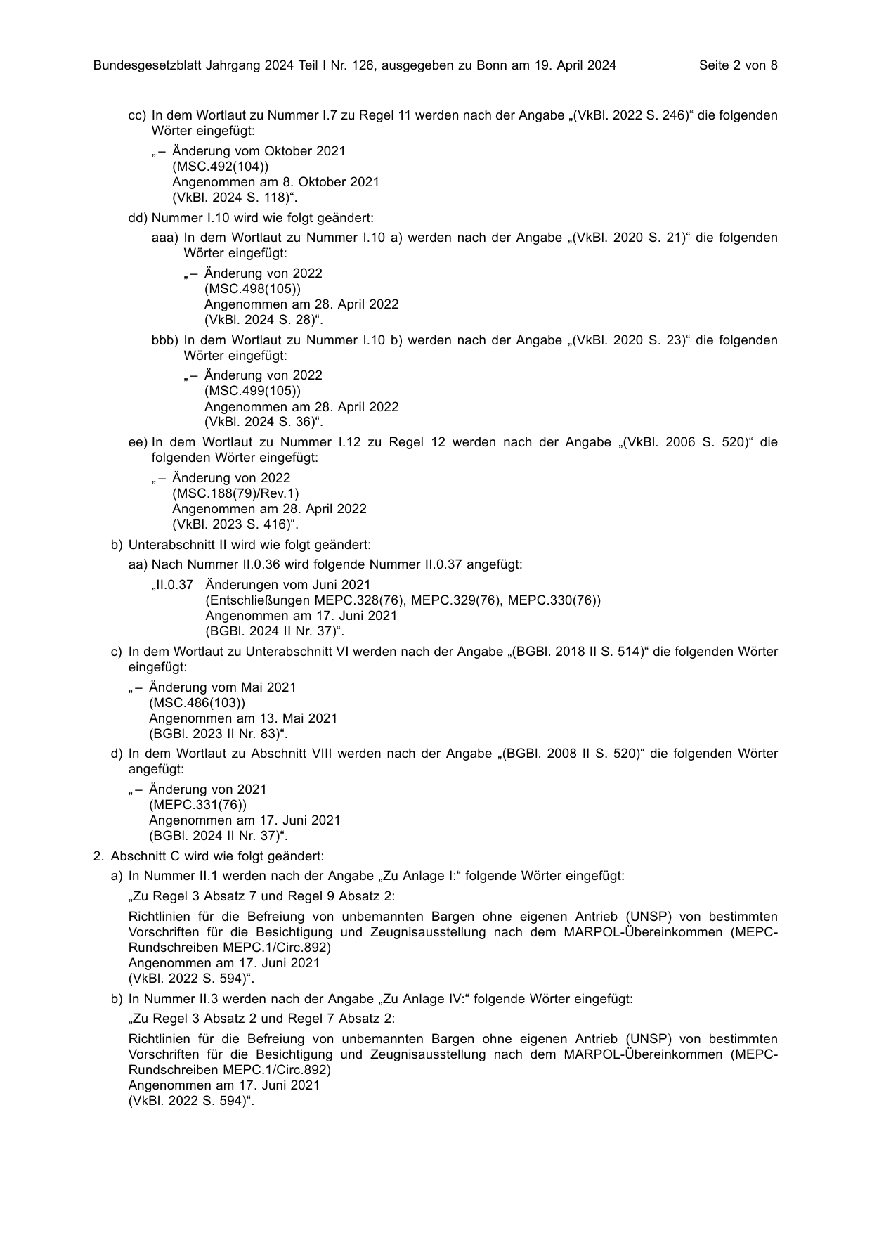 BGBl. 2024, Seite 2 — Originalseite als Abbildung