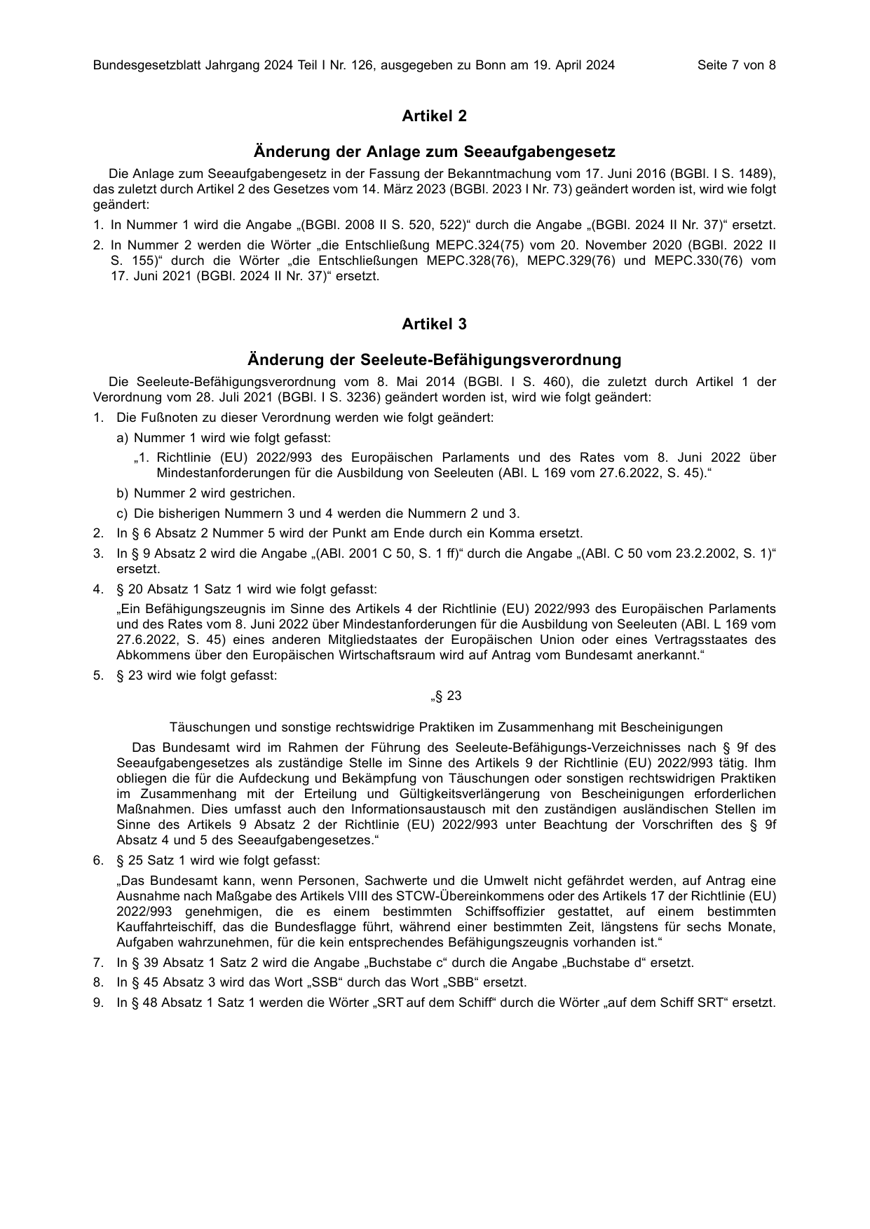 BGBl. 2024, Seite 7 — Originalseite als Abbildung