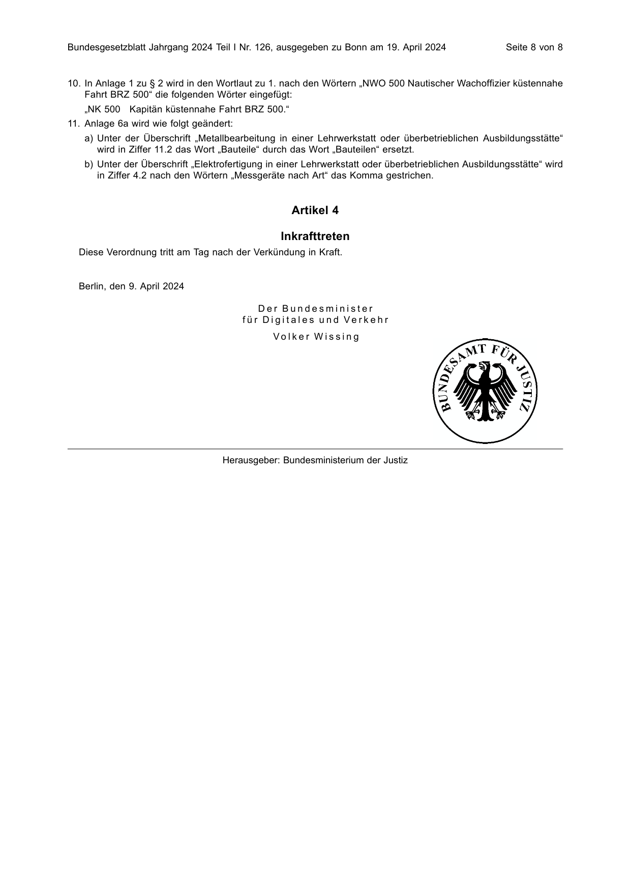 BGBl. 2024, Seite 8 — Originalseite als Abbildung