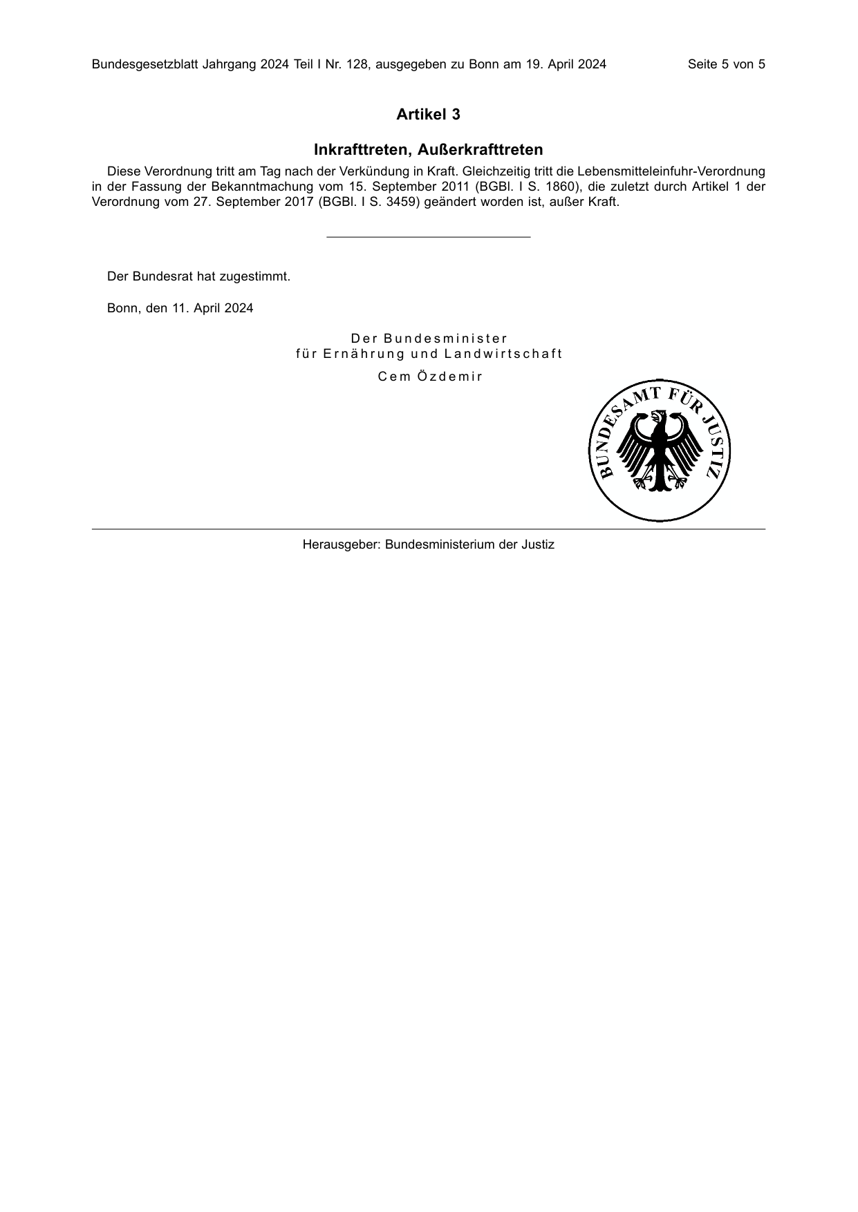 BGBl. 2024, Seite 5 — Originalseite als Abbildung