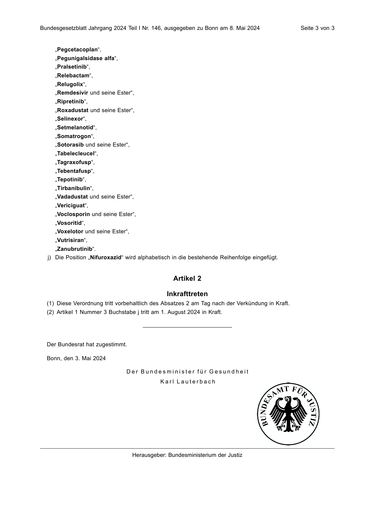 BGBl. 2024, Seite 3 — Originalseite als Abbildung
