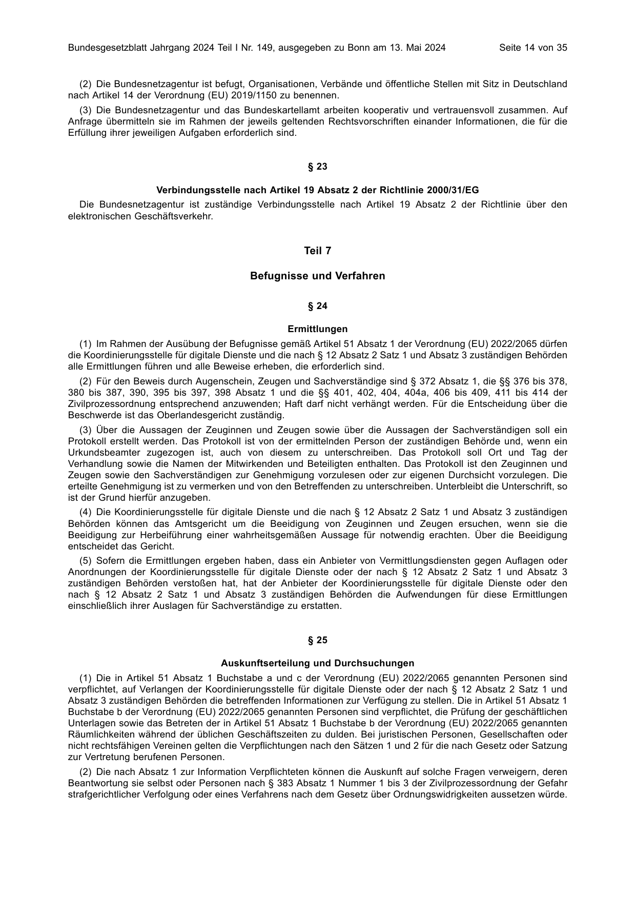 BGBl. 2024, Seite 14 — Originalseite als Abbildung