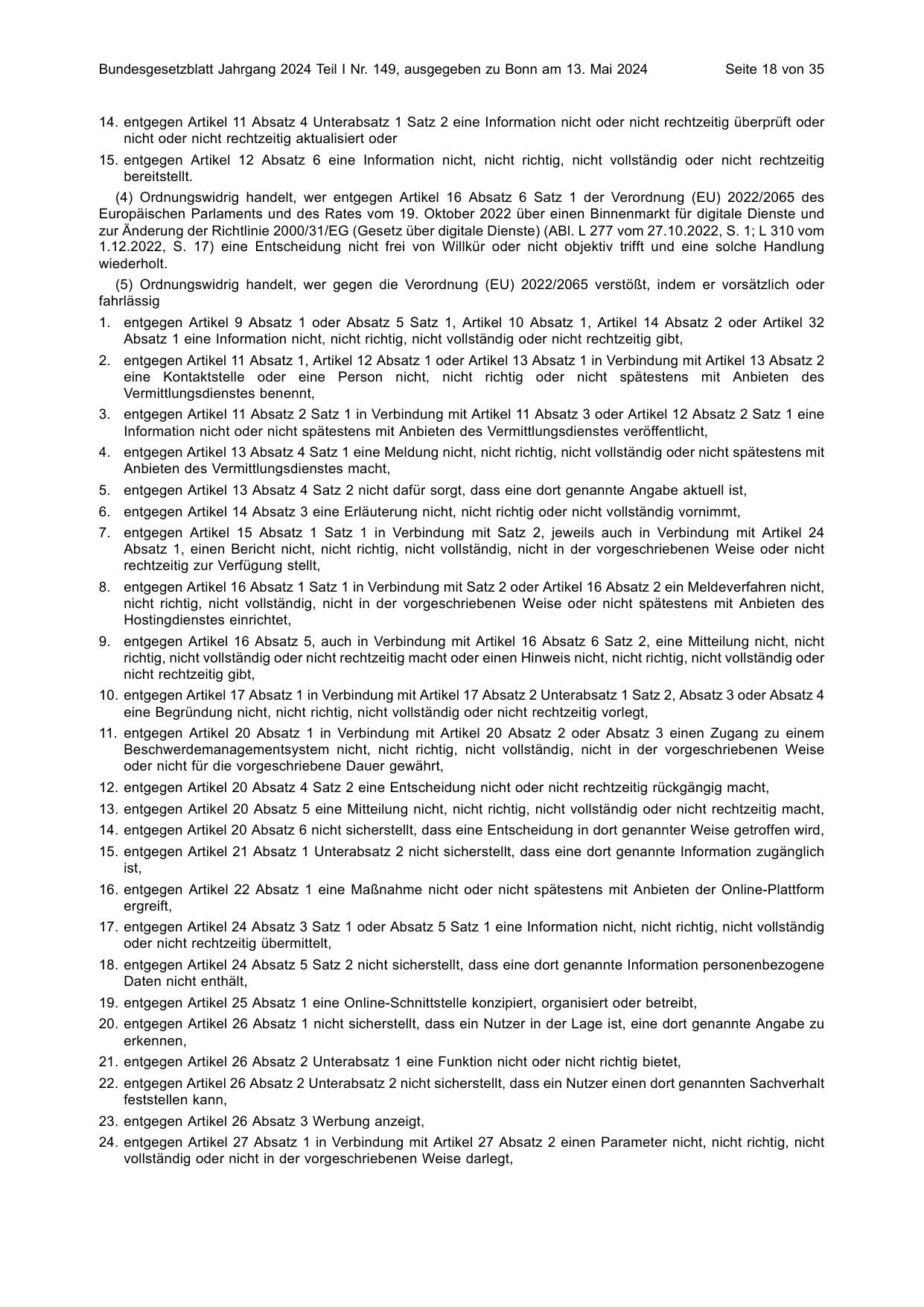 BGBl. 2024, Seite 18 — Originalseite als Abbildung