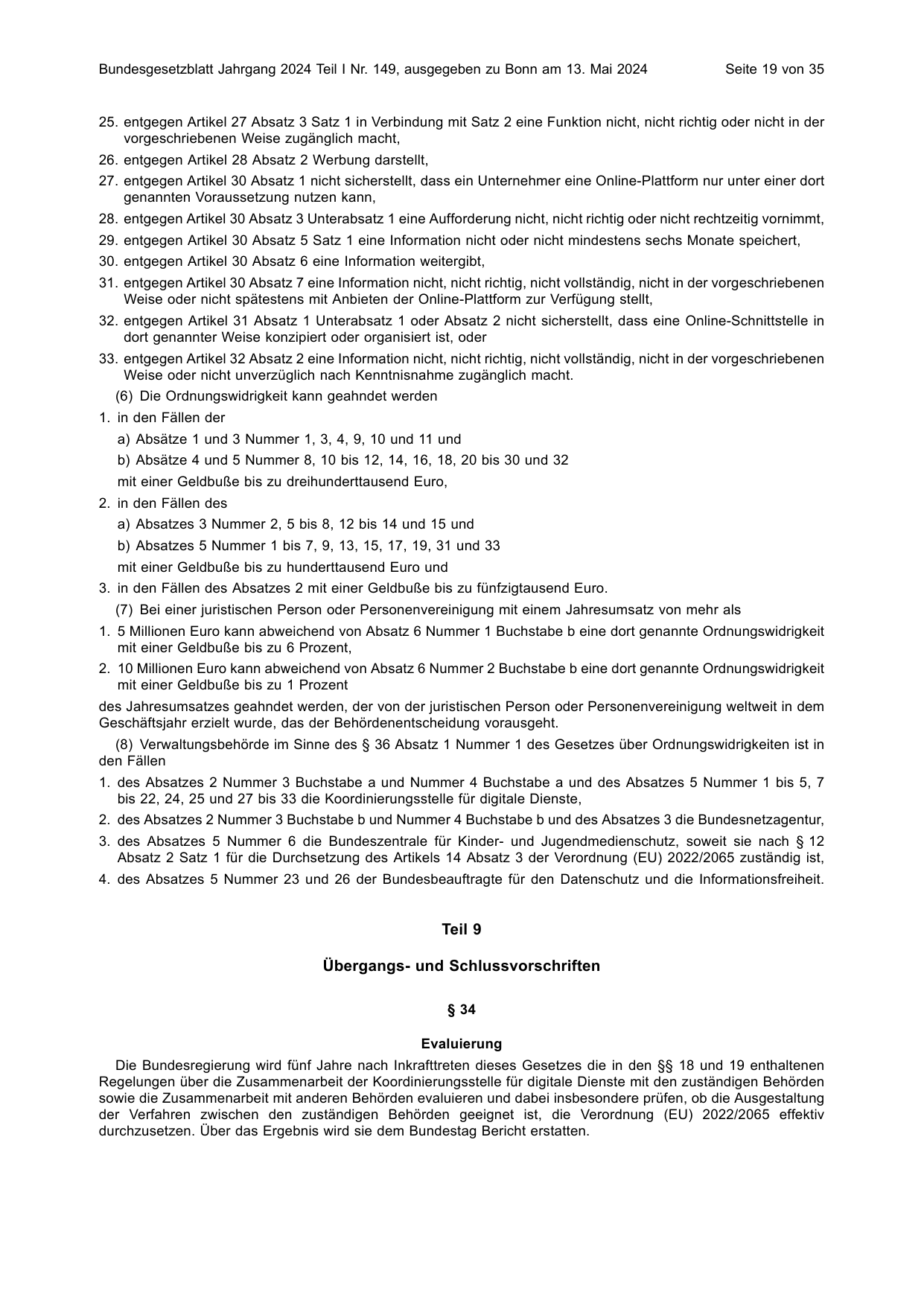 BGBl. 2024, Seite 19 — Originalseite als Abbildung