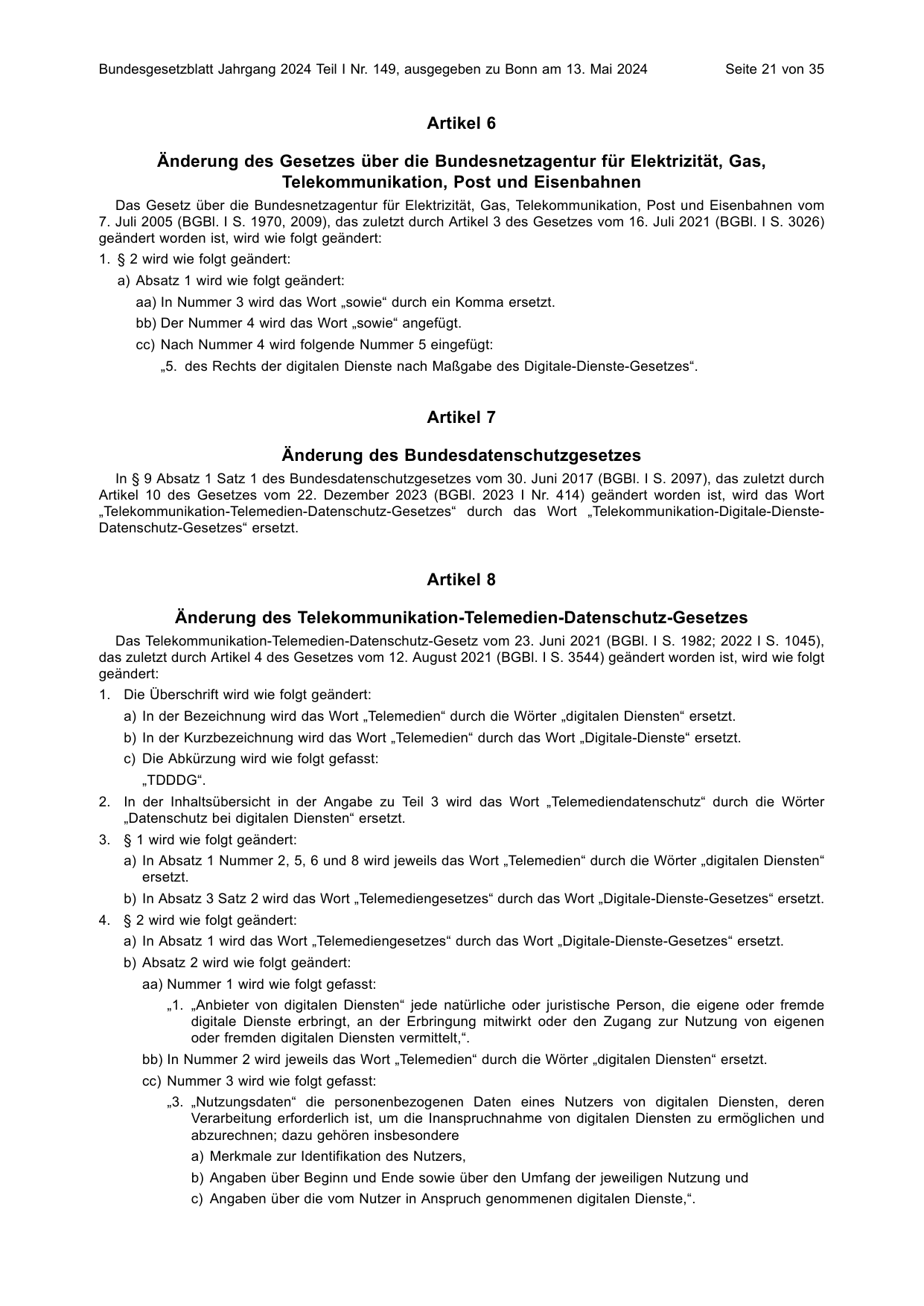 BGBl. 2024, Seite 21 — Originalseite als Abbildung