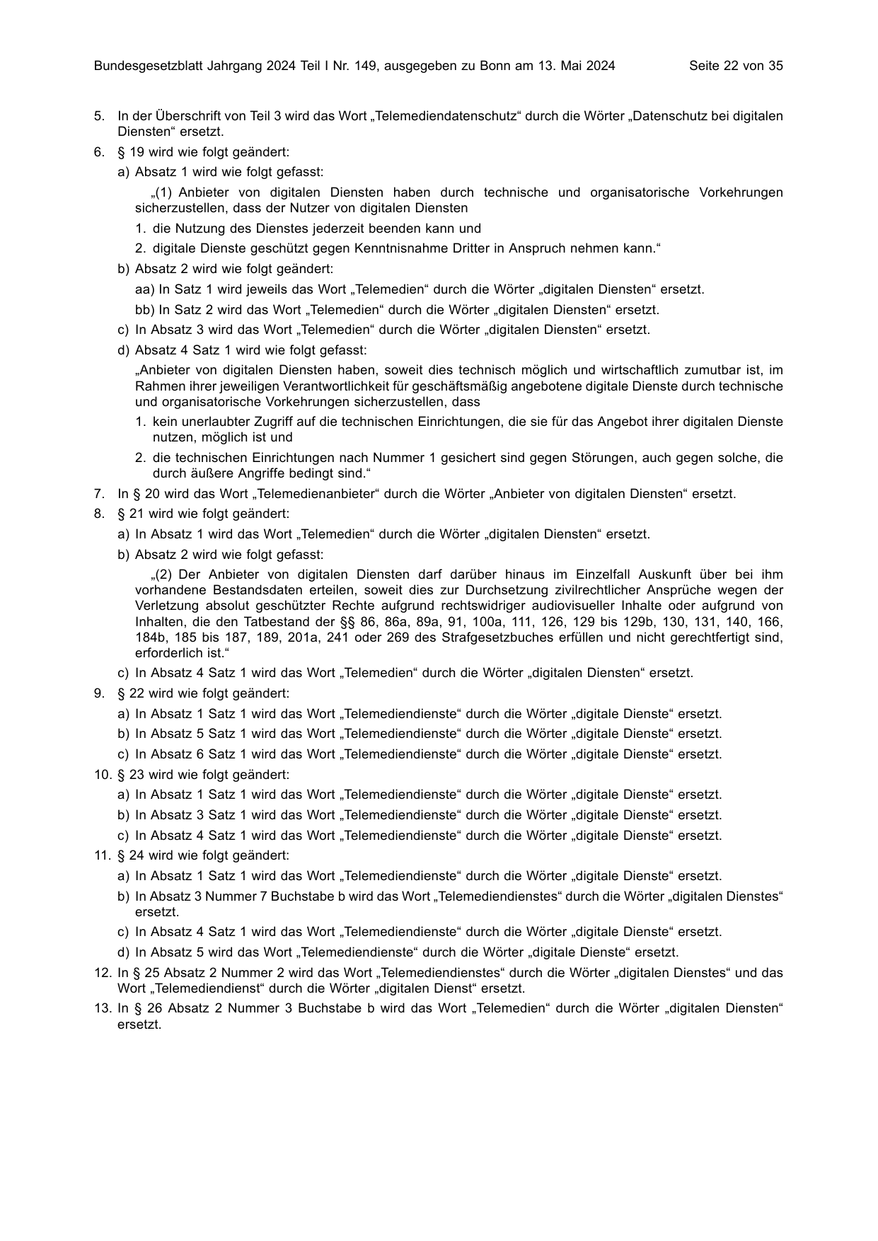 BGBl. 2024, Seite 22 — Originalseite als Abbildung