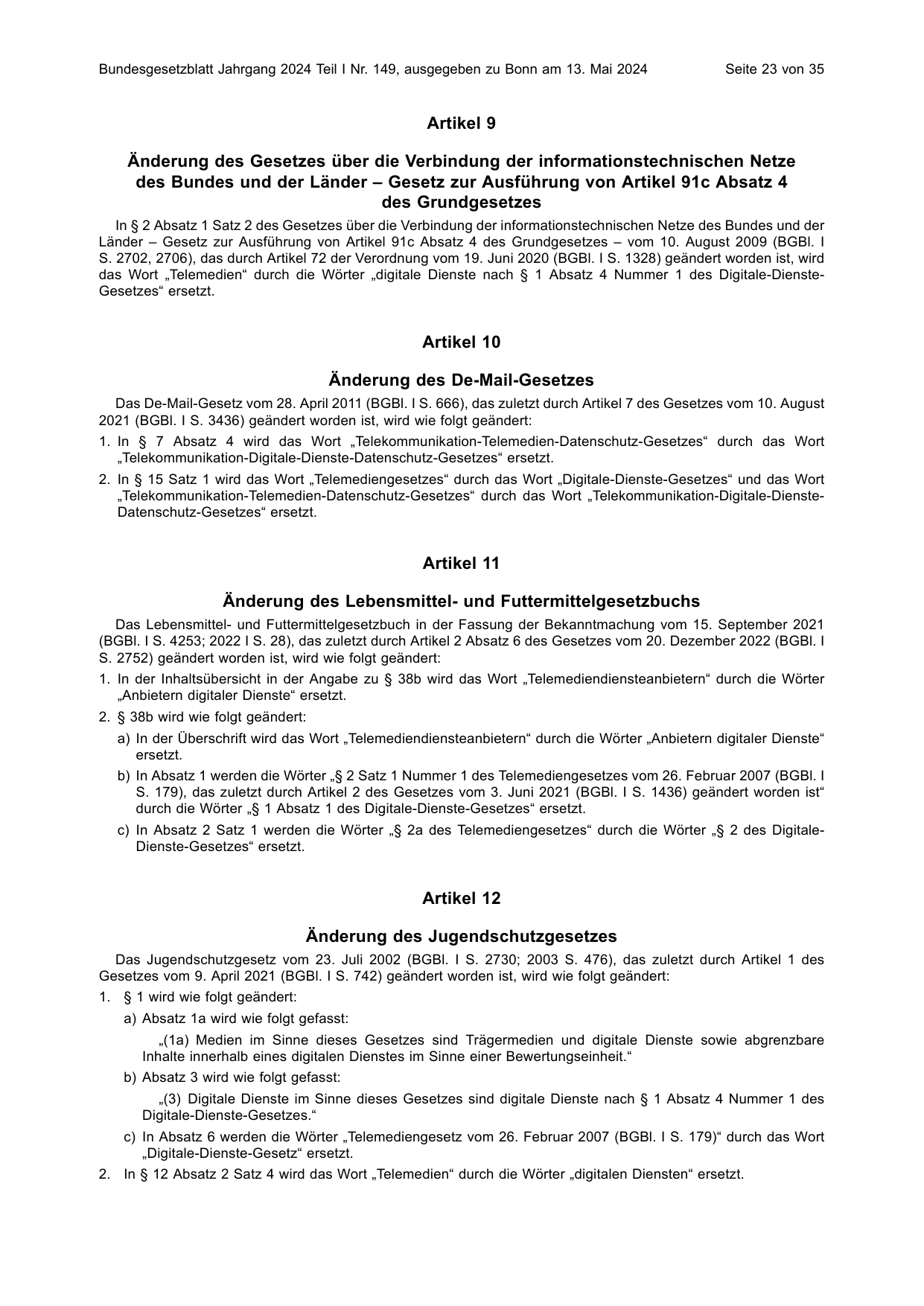 BGBl. 2024, Seite 23 — Originalseite als Abbildung