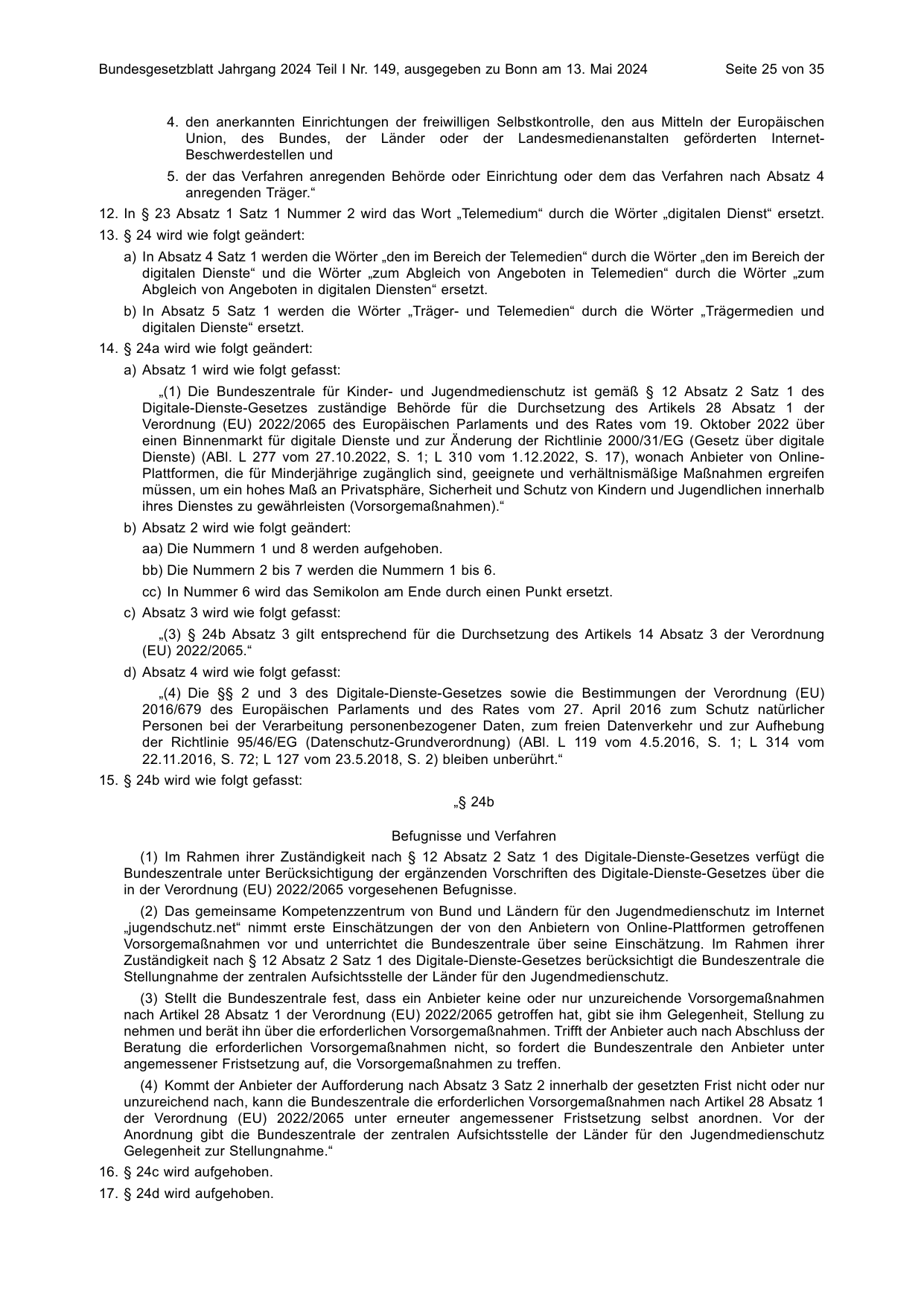 BGBl. 2024, Seite 25 — Originalseite als Abbildung