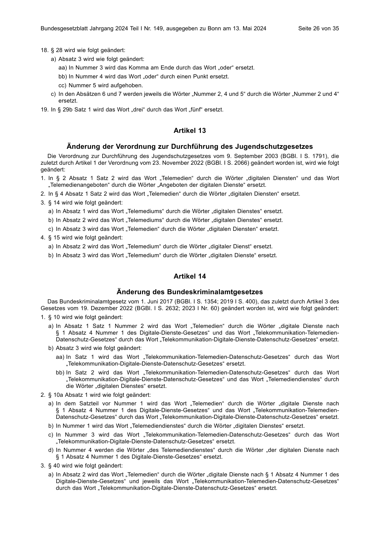 BGBl. 2024, Seite 26 — Originalseite als Abbildung