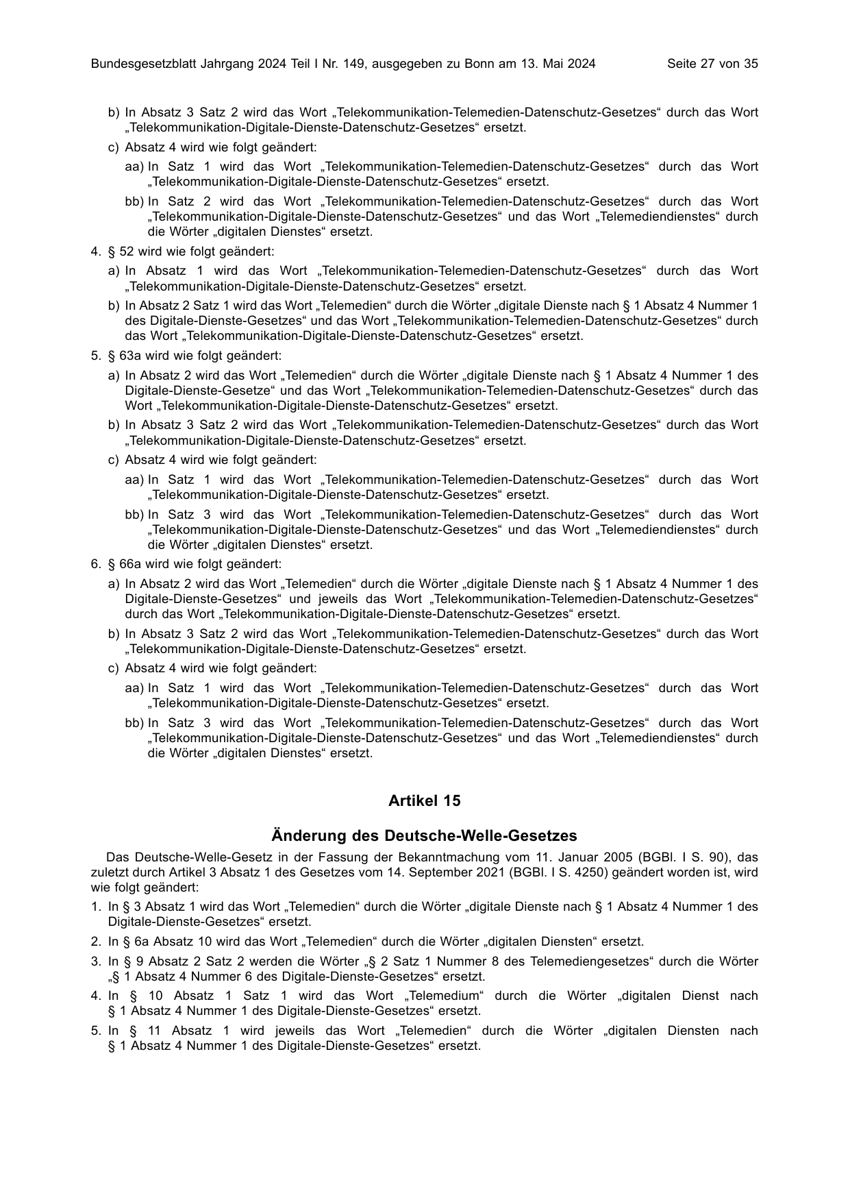 BGBl. 2024, Seite 27 — Originalseite als Abbildung