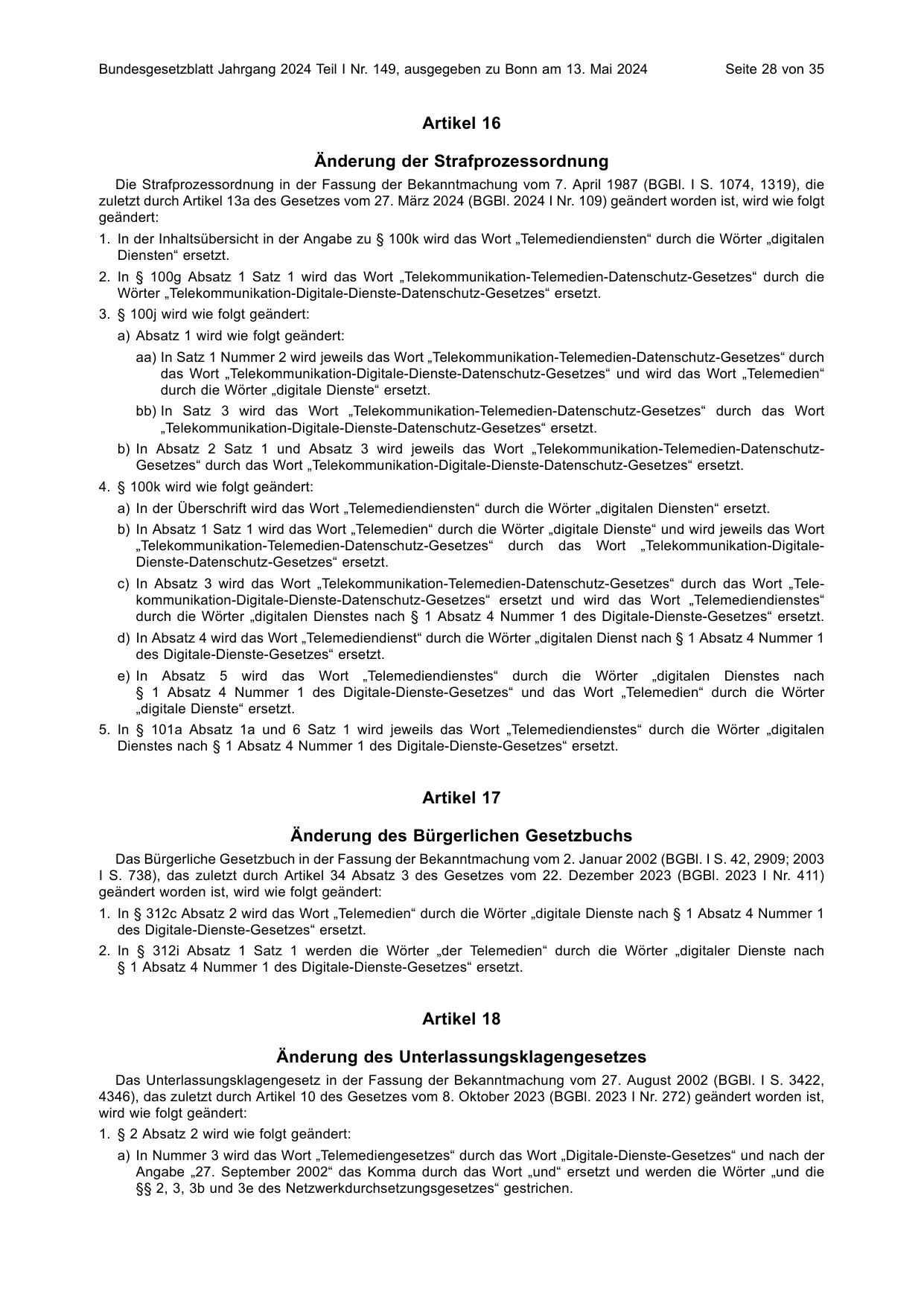 BGBl. 2024, Seite 28 — Originalseite als Abbildung