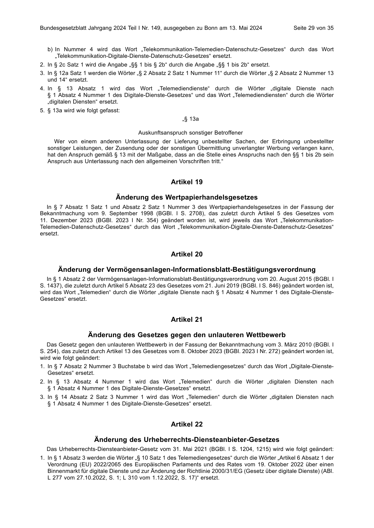 BGBl. 2024, Seite 29 — Originalseite als Abbildung