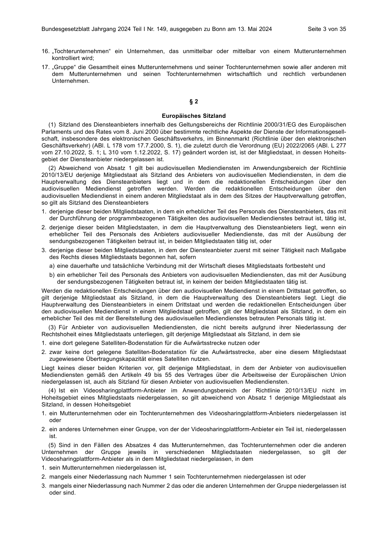 BGBl. 2024, Seite 3 — Originalseite als Abbildung